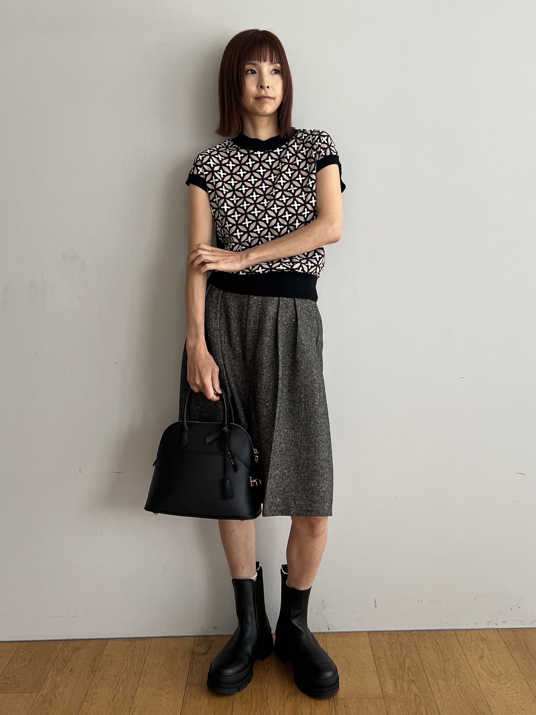 misaさんの「DRESSTERIOR｜◆mica della valle（ミカデラヴァッレ）Katia ハンドバッグ」を使ったコーディネート