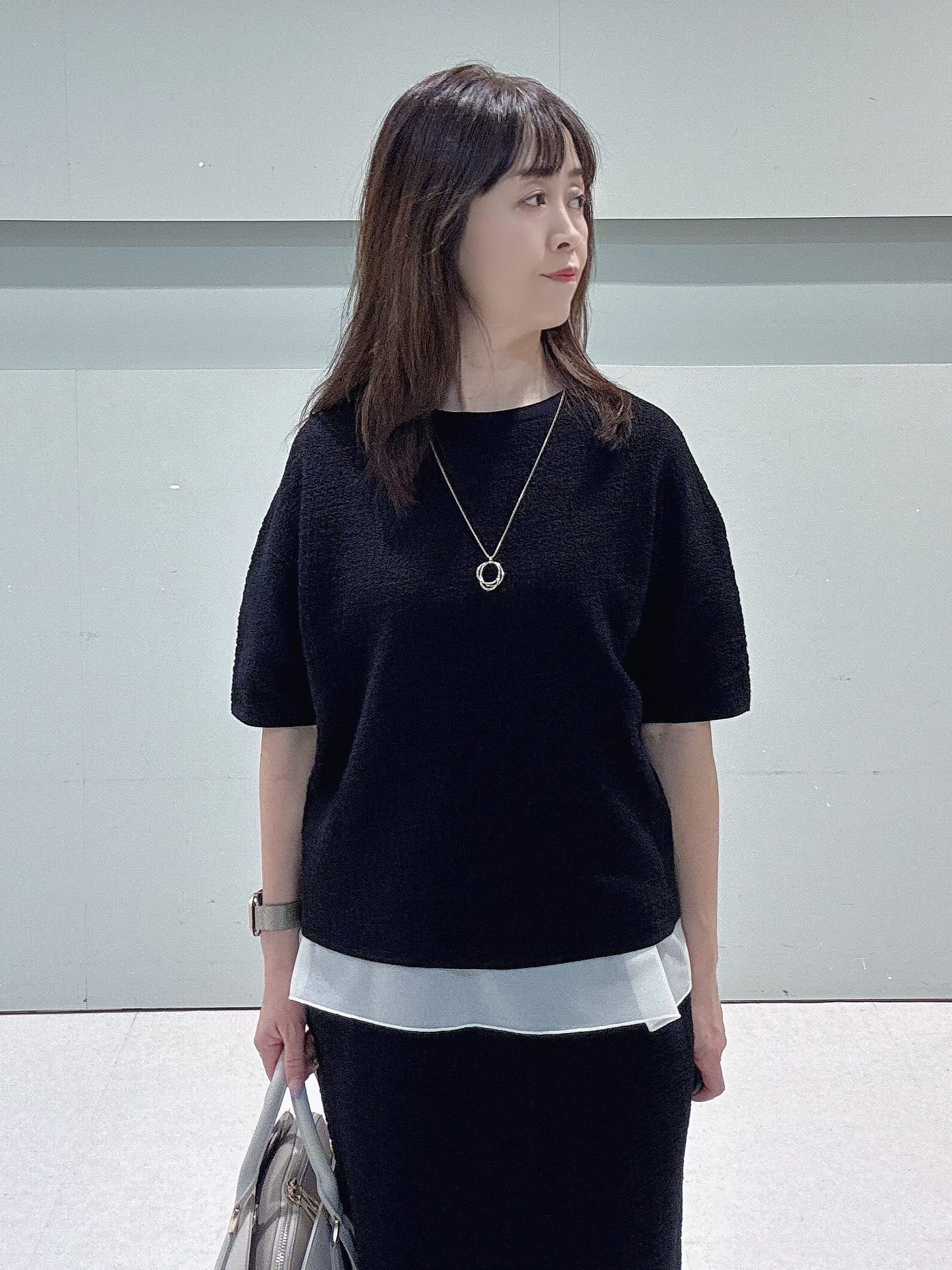 makiさんの「UNTITLED｜【セットアップ可】ドライタッチニットプルオーバー」を使ったコーディネート