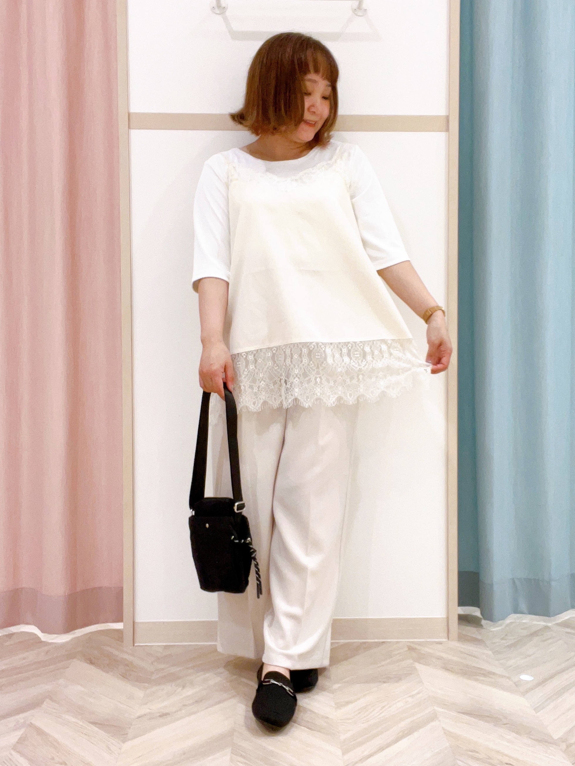 kitaさんの「SHOO･LA･RUE｜【通気性〇/セットアップ可/S-LL/洗濯機可】紫外線対策にも メッシュテーラードジャケット」を使ったコーディネート