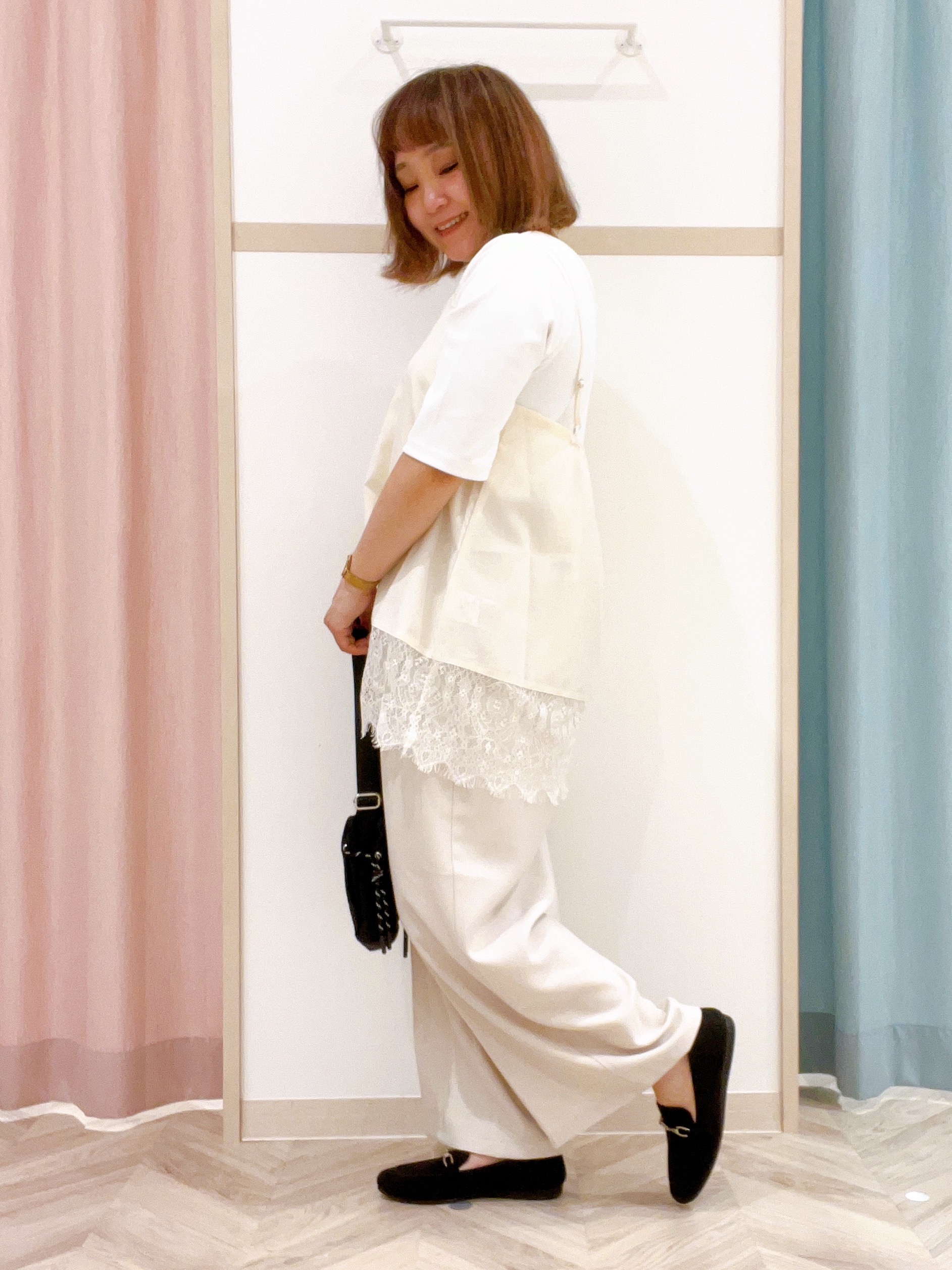 kitaさんの「SHOO･LA･RUE｜【通気性〇/セットアップ可/S-LL/洗濯機可】紫外線対策にも メッシュテーラードジャケット」を使ったコーディネート