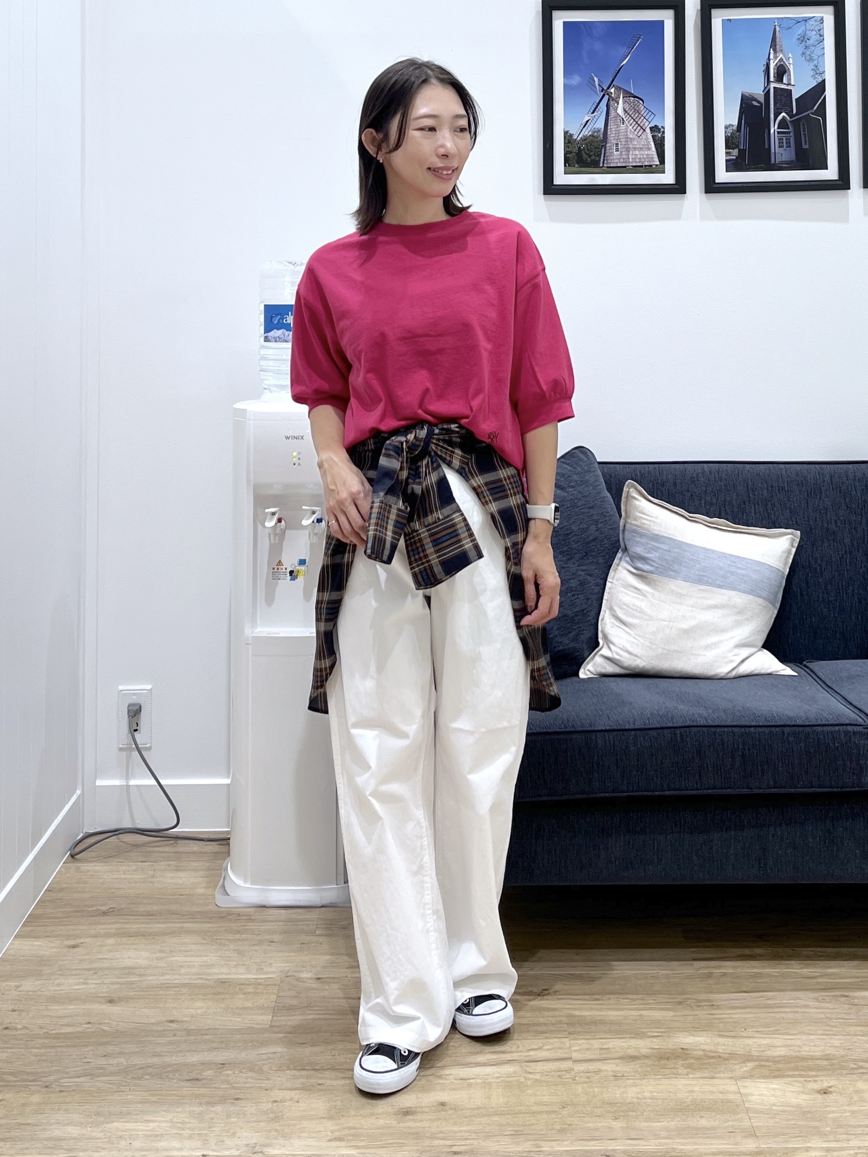 canaさんの「Dessin｜バックヘンリーカットソー5分袖」を使ったコーディネート