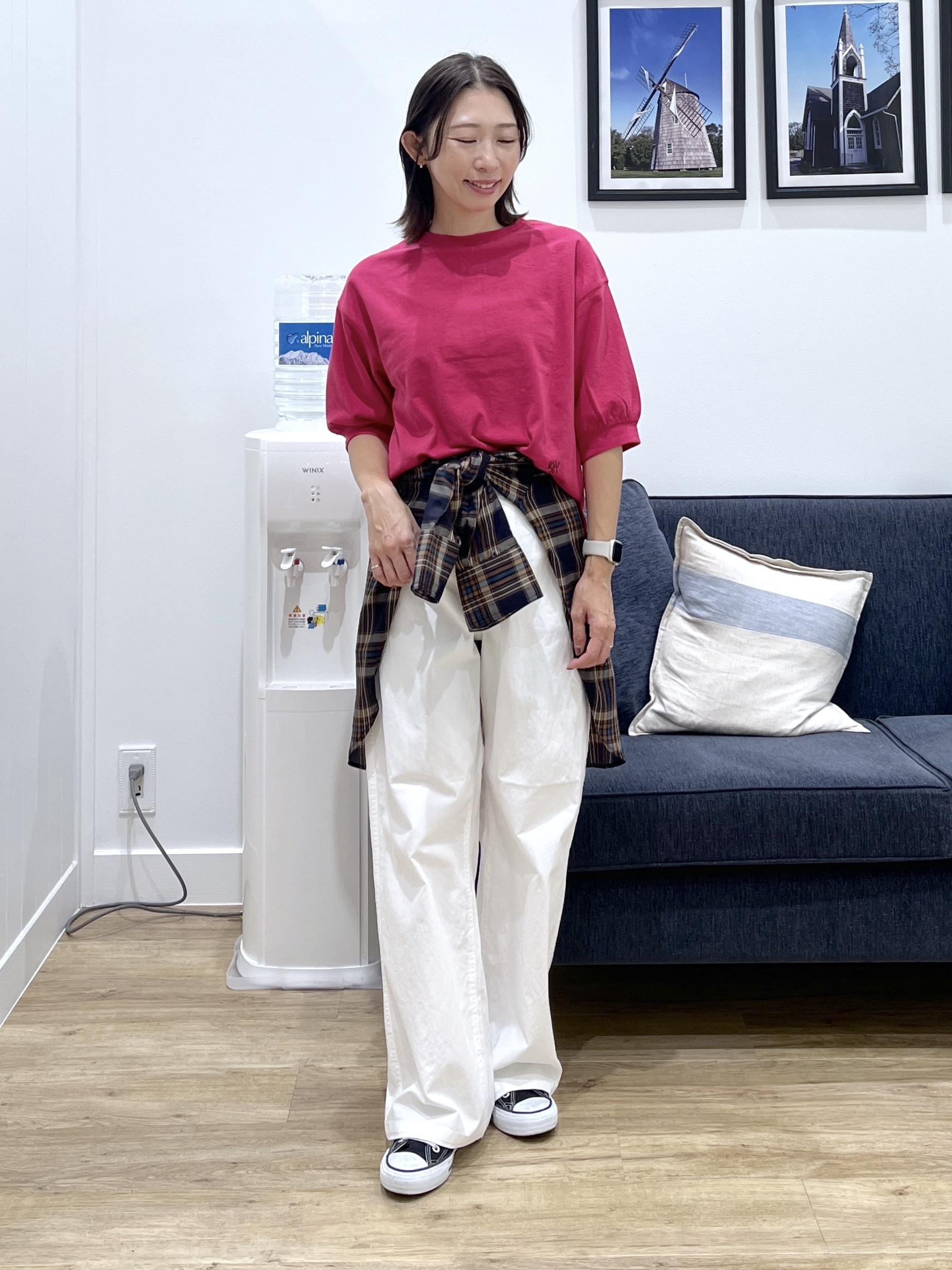 canaさんの「Dessin｜バックヘンリーカットソー5分袖」を使ったコーディネート