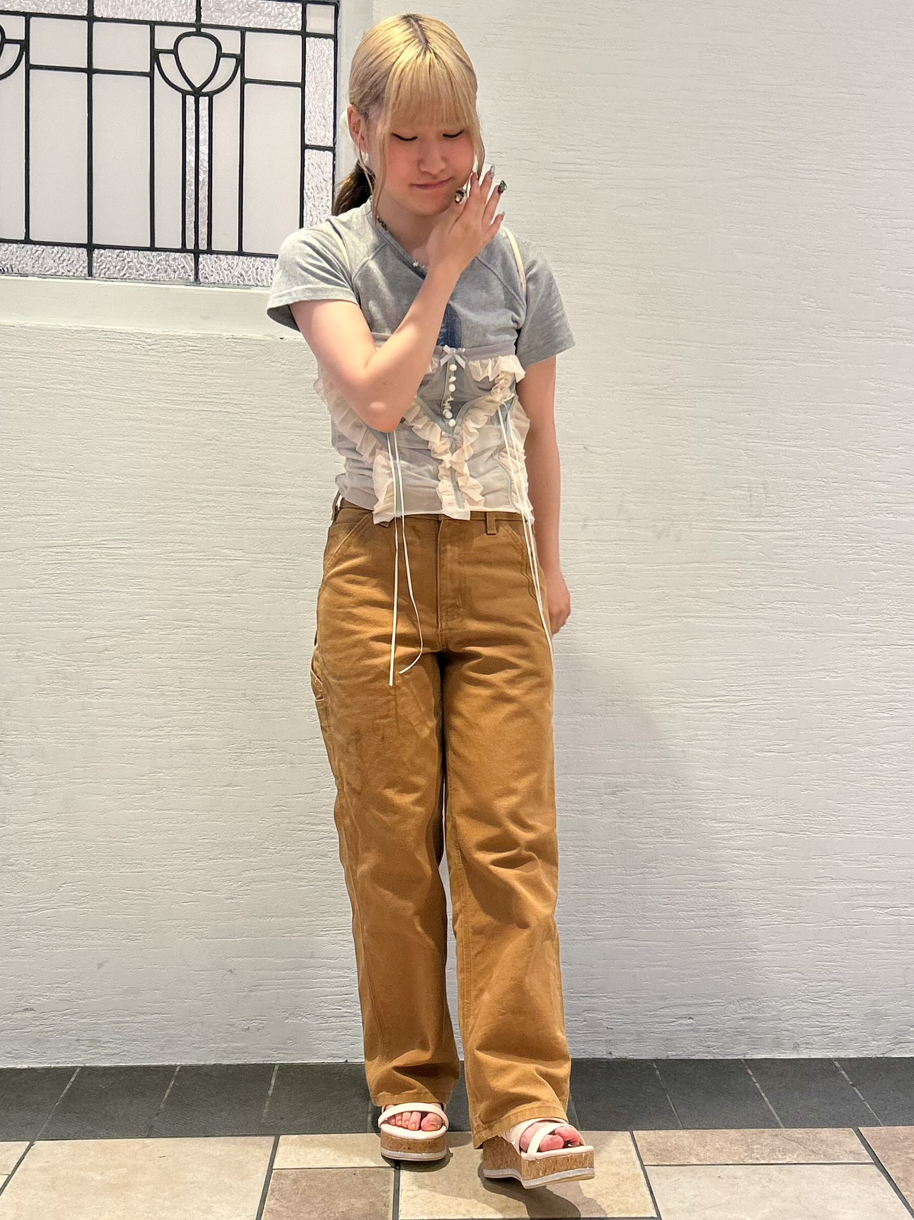 miyuさんの「ESPERANZA｜シャイニースライドコルクサンダル」を使ったコーディネート