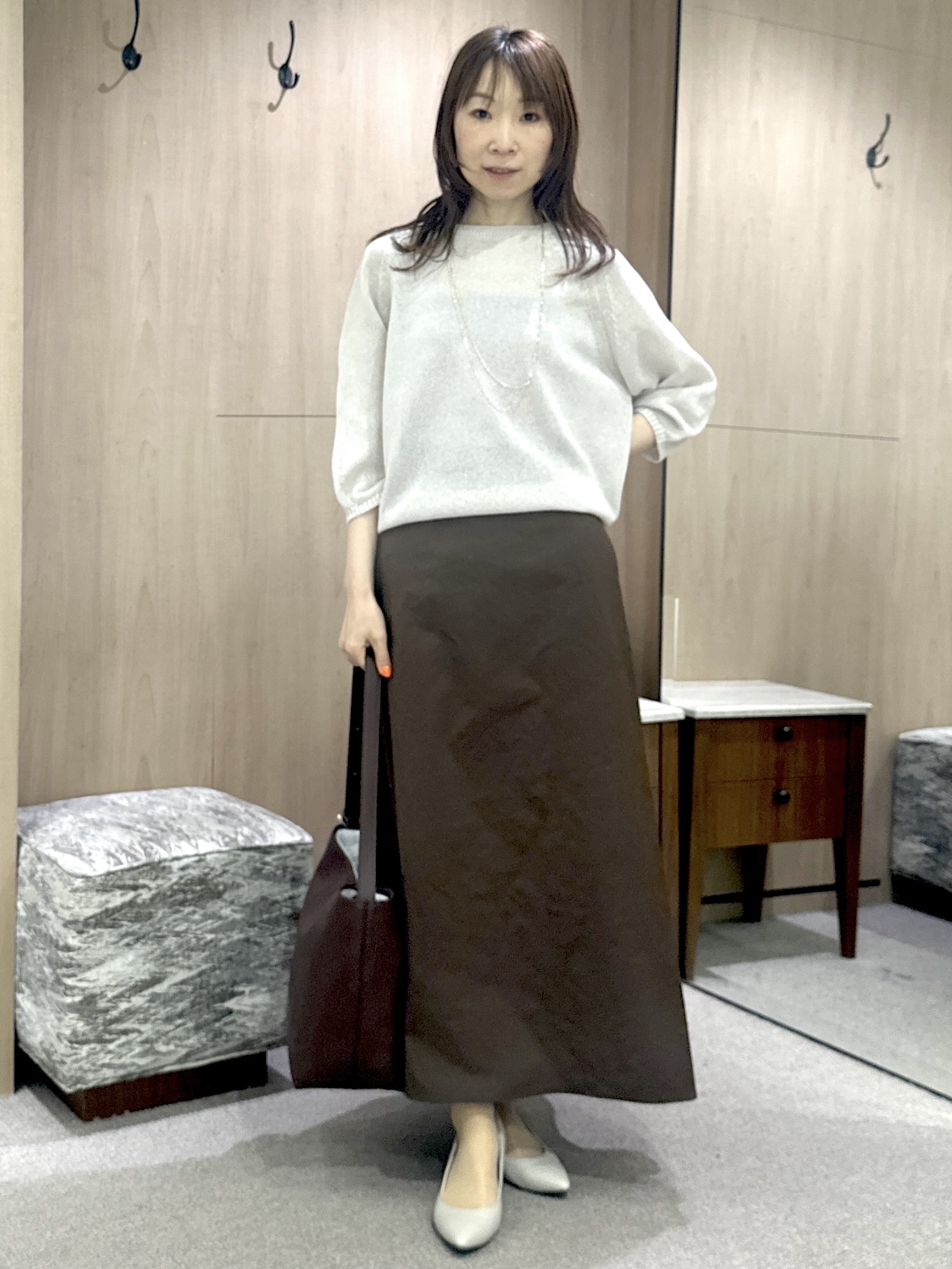 Miwaさんの「UNTITLED｜【洗える/ゆったり】クルーネックドライニット」を使ったコーディネート