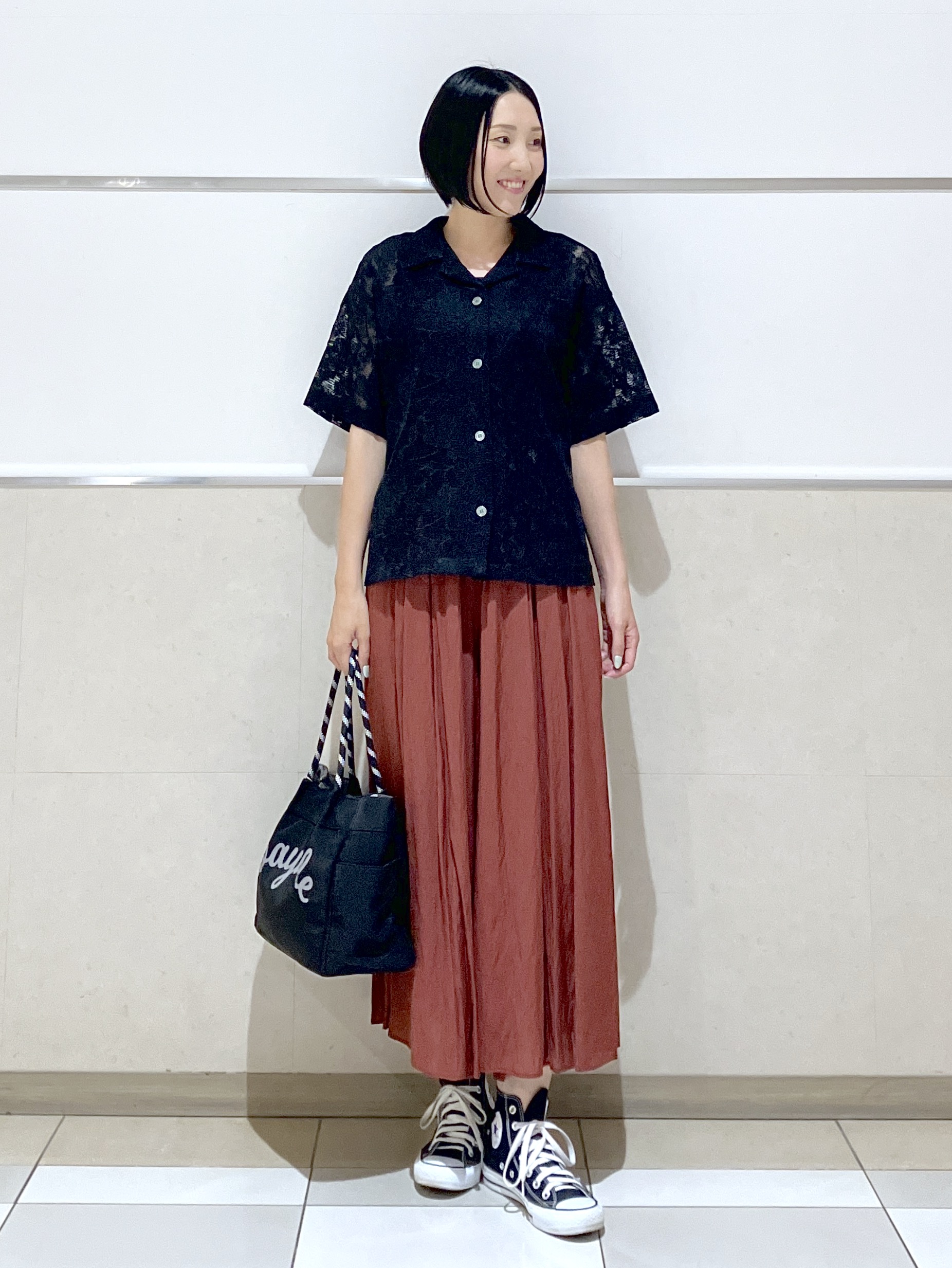 eriko さんの「Dessin｜カラミレース 開襟シャツ」を使ったコーディネート