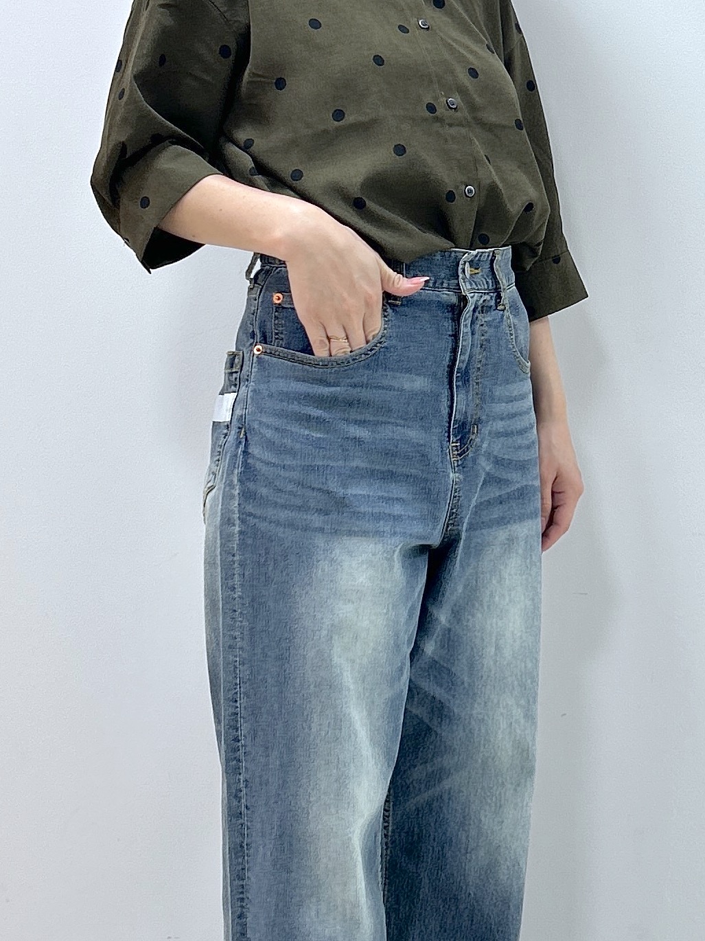 Kaiさんの「Dessin｜【セットアップ可】ドットプリント ハーフスリーブシャツ」を使ったコーディネート