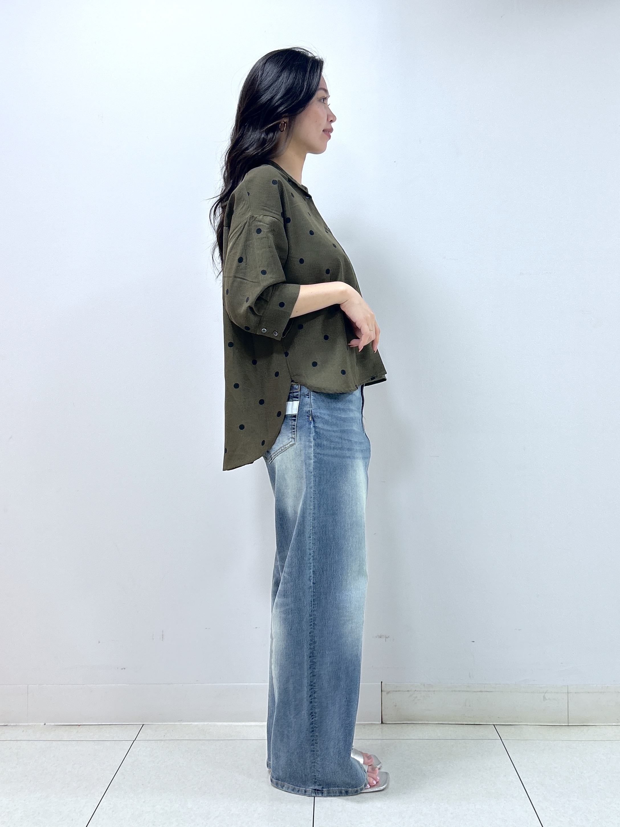 Kaiさんの「Dessin｜【セットアップ可】ドットプリント ハーフスリーブシャツ」を使ったコーディネート
