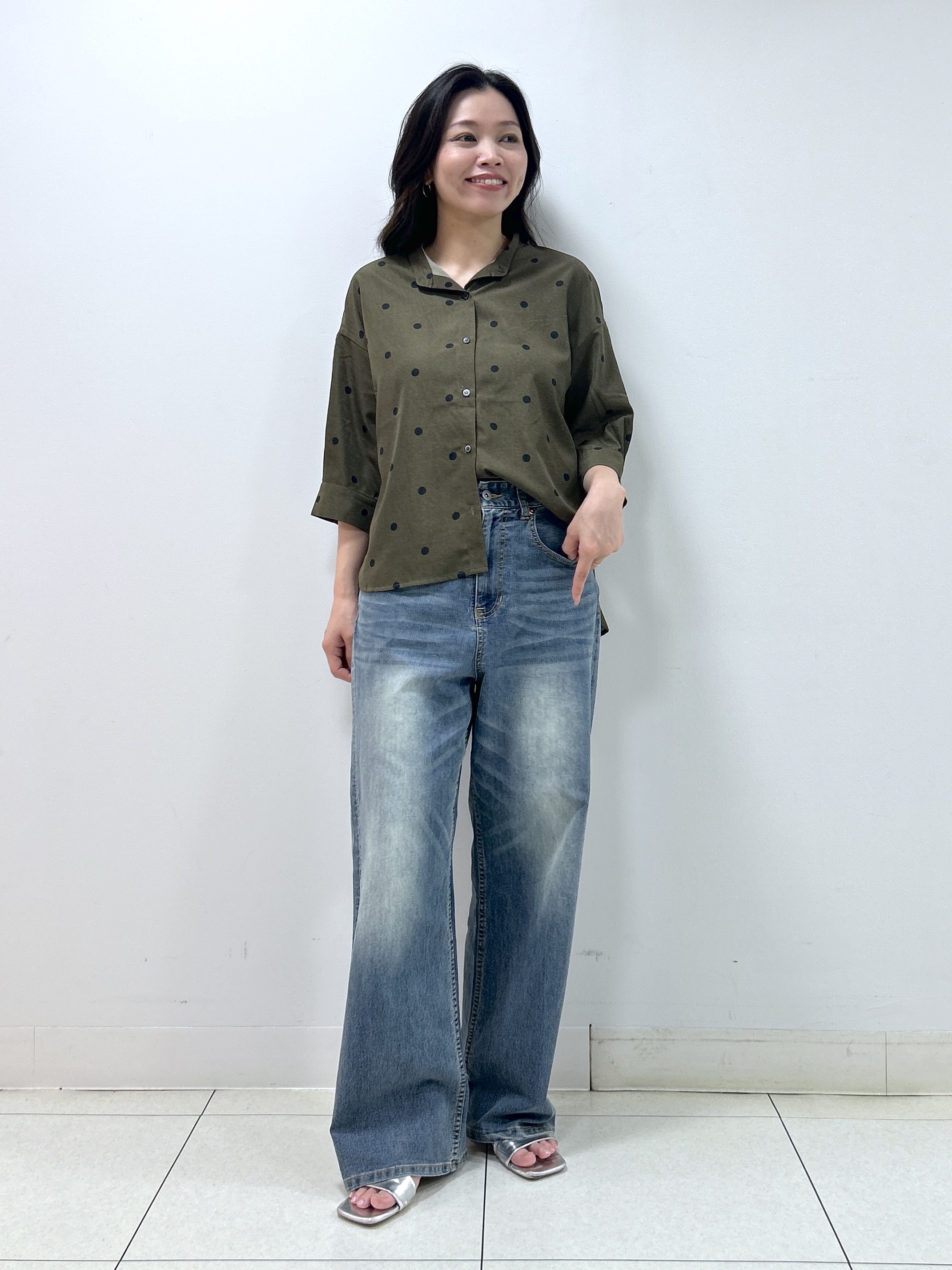 Kaiさんの「Dessin｜【セットアップ可】ドットプリント ハーフスリーブシャツ」を使ったコーディネート