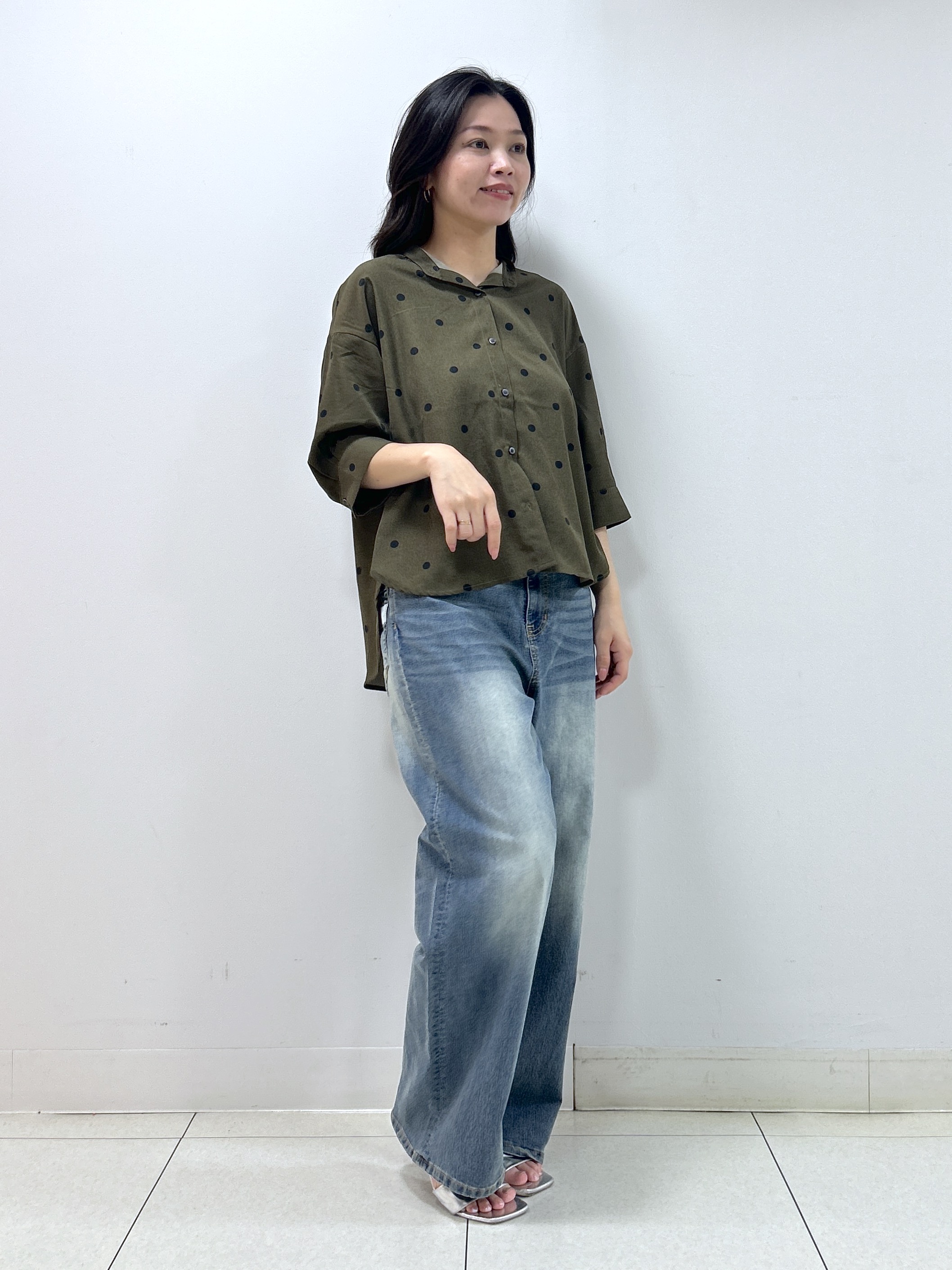 Kaiさんの「Dessin｜【セットアップ可】ドットプリント ハーフスリーブシャツ」を使ったコーディネート