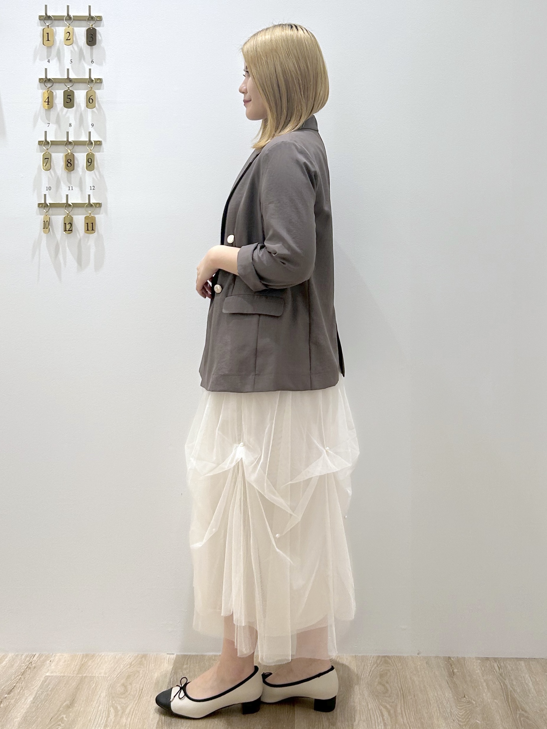 suzukaさんの「OPAQUE.CLIP｜《再入荷》ダブルブレストテーラードジャケット【接触冷感／吸水速乾／イージーアイロン／防シワ／洗濯機O」を使ったコーディネート