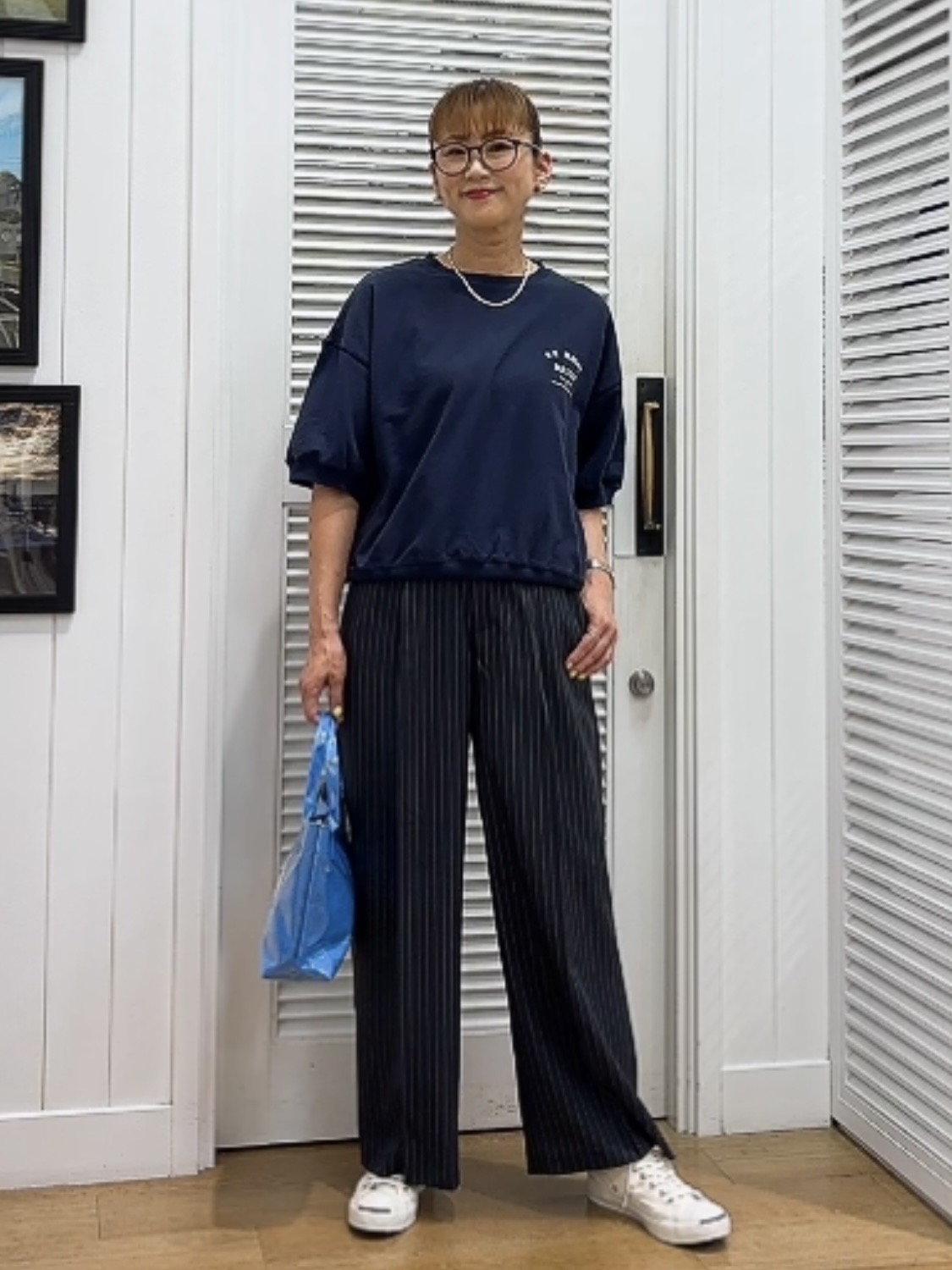 Yasucoさんの「Dessin｜ハーフスリーブロゴプルオーバー」を使ったコーディネート