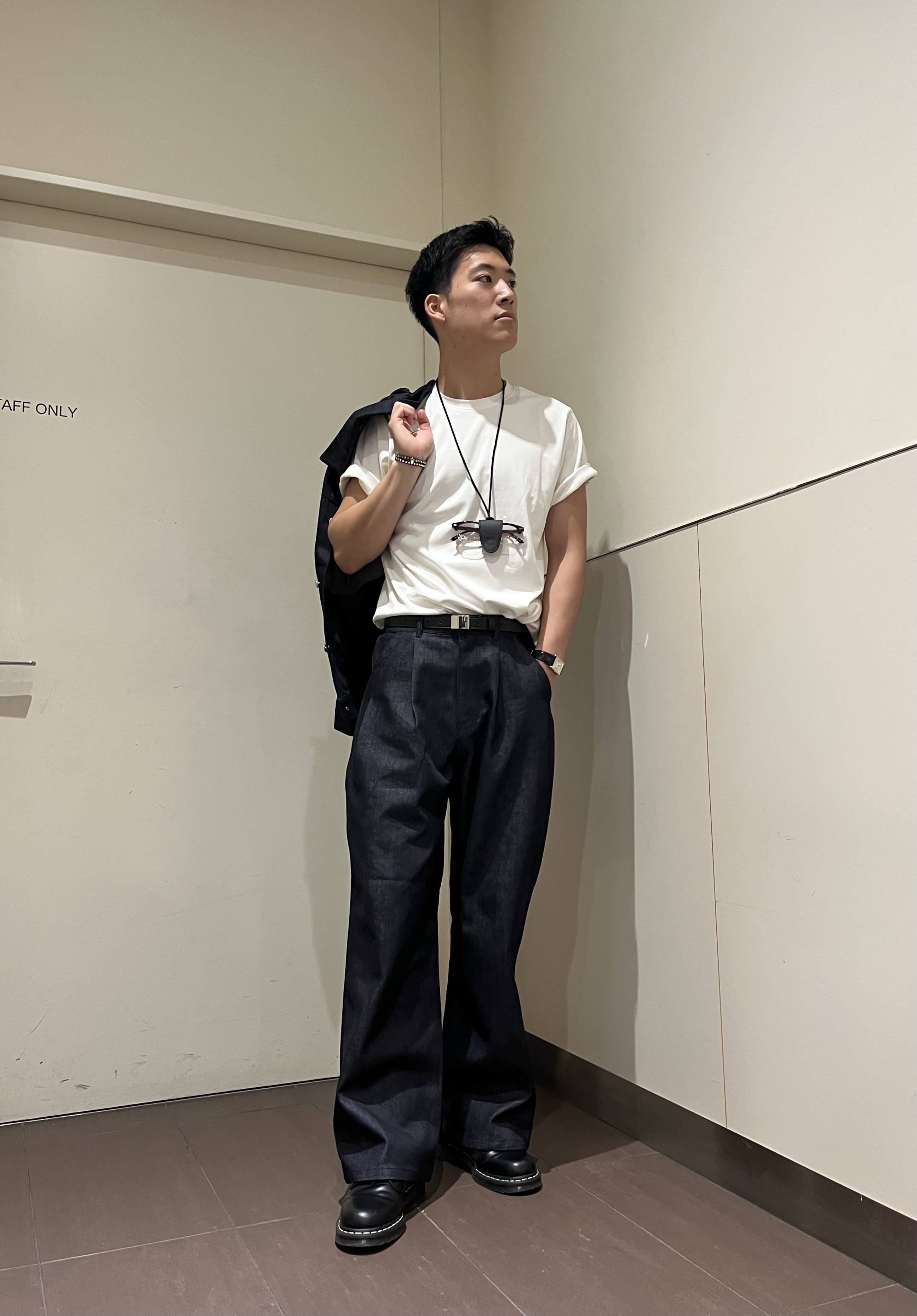 RITSUKIさんの「tk.TAKEO KIKUCHI｜【色褪せしにくいデニム/セットアップ対応可】Comfy Fadeless Denim Seriesデ」を使ったコーディネート