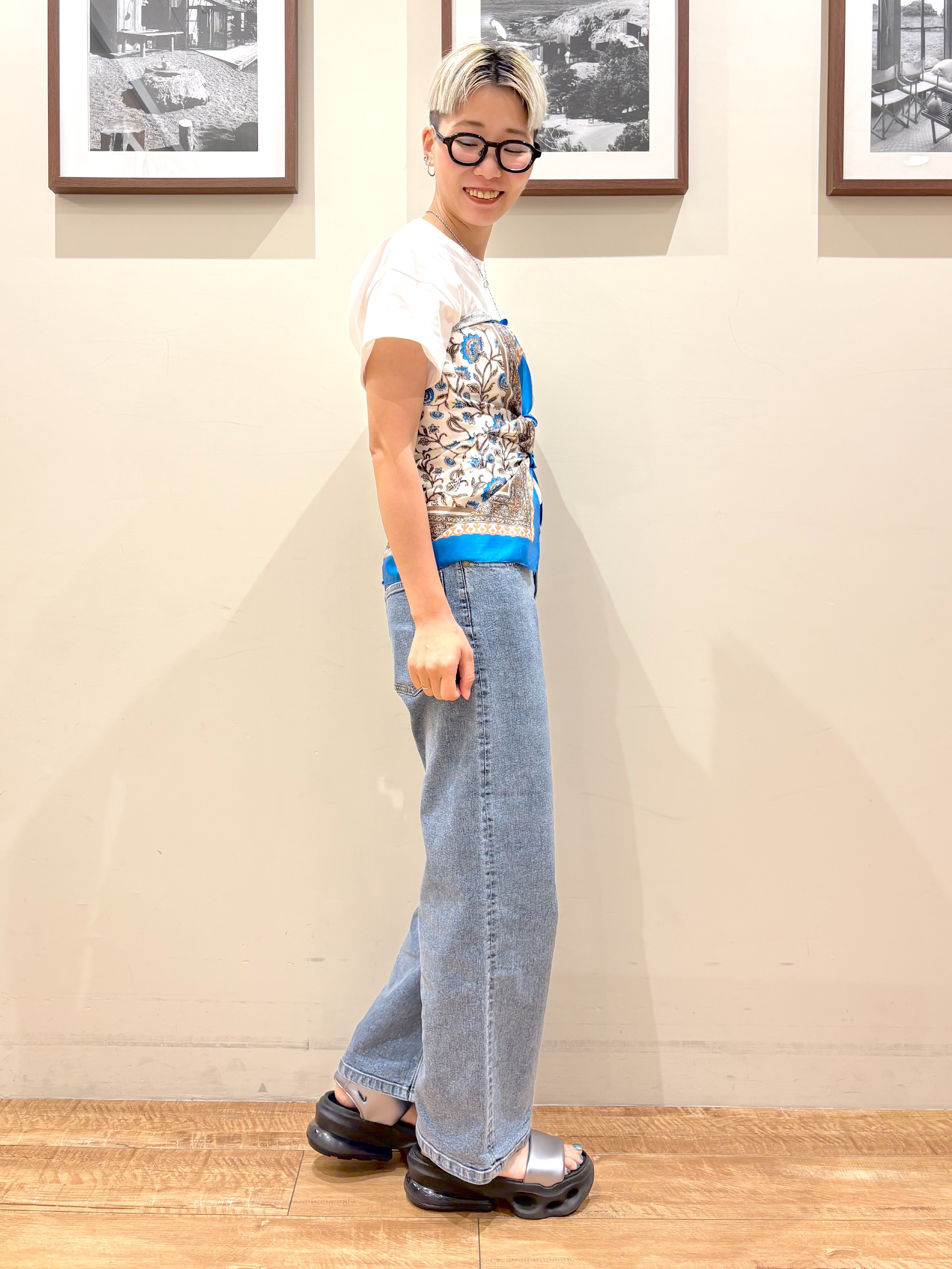 Ayumiさんの「SHOO･LA･RUE｜【通気性〇/セットアップ可/S-LL/洗濯機可】メッシュテーラードジャケット」を使ったコーディネート