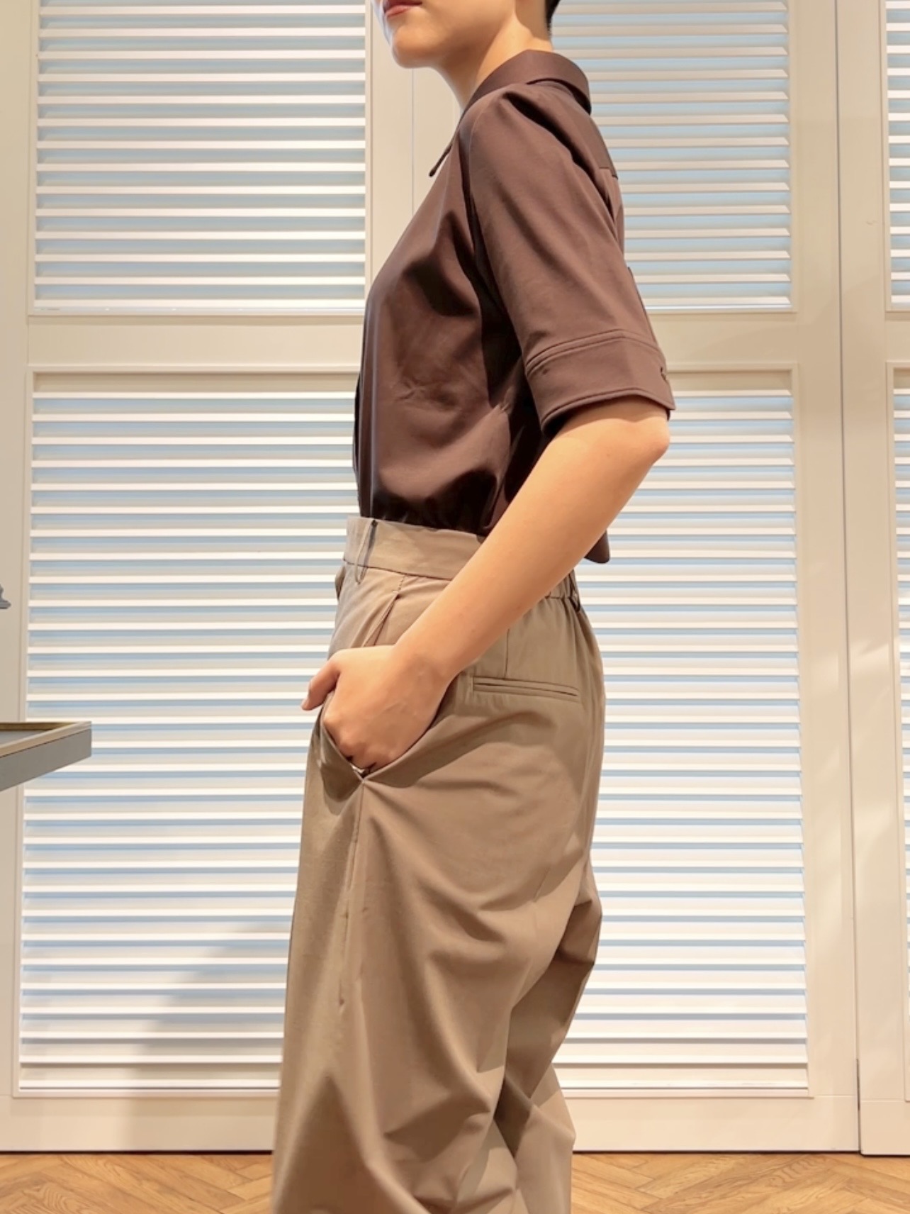 OCHIAIさんの「DRESSTERIOR｜【接触冷感／抗菌防臭／消臭】ICE CLEAR COTTON ハーフスリーブシャツ」を使ったコーディネート