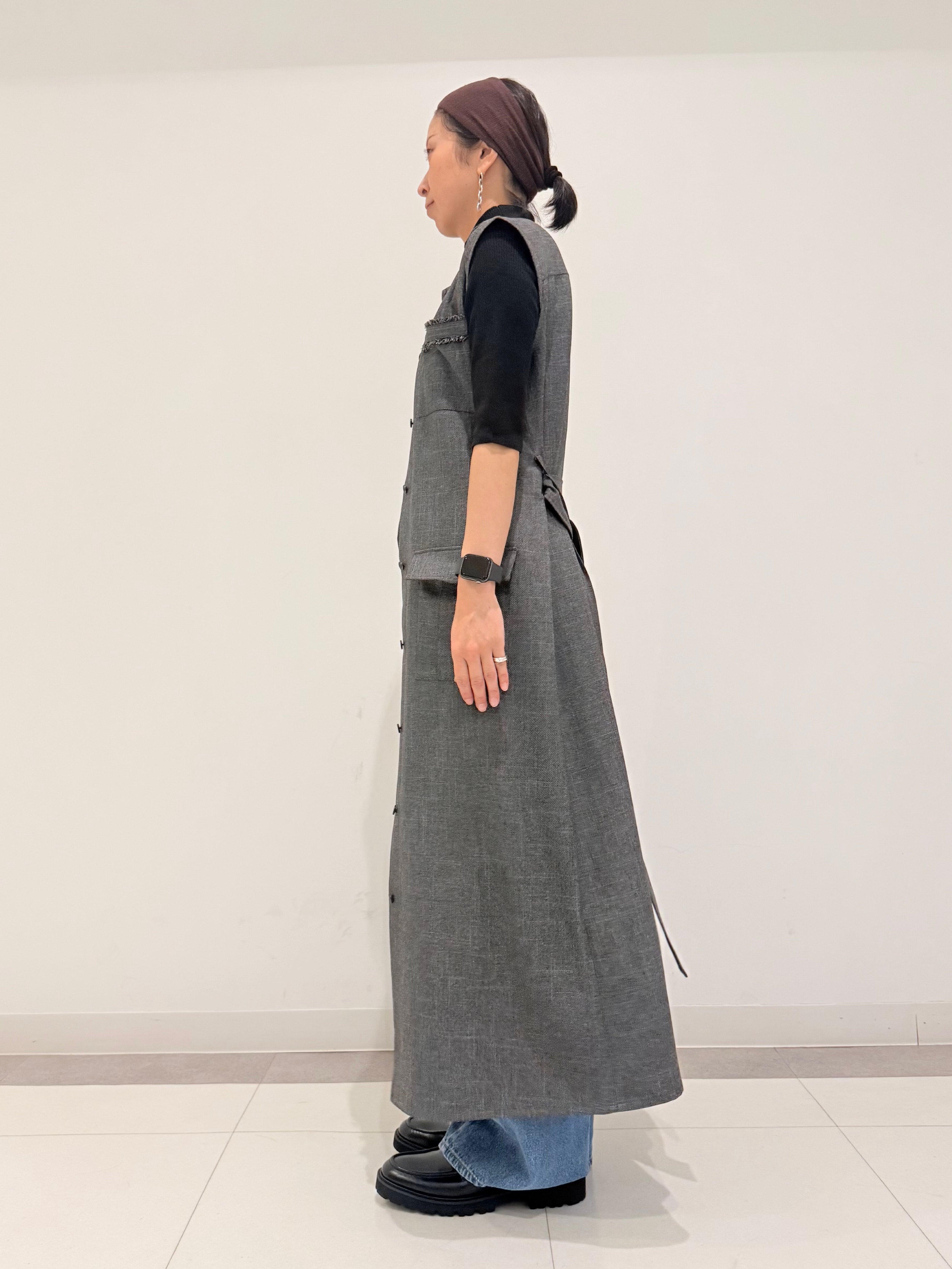 MIYAKAWAさんの「DRESSTERIOR｜ウォッシャブルツイードライクワンピース」を使ったコーディネート