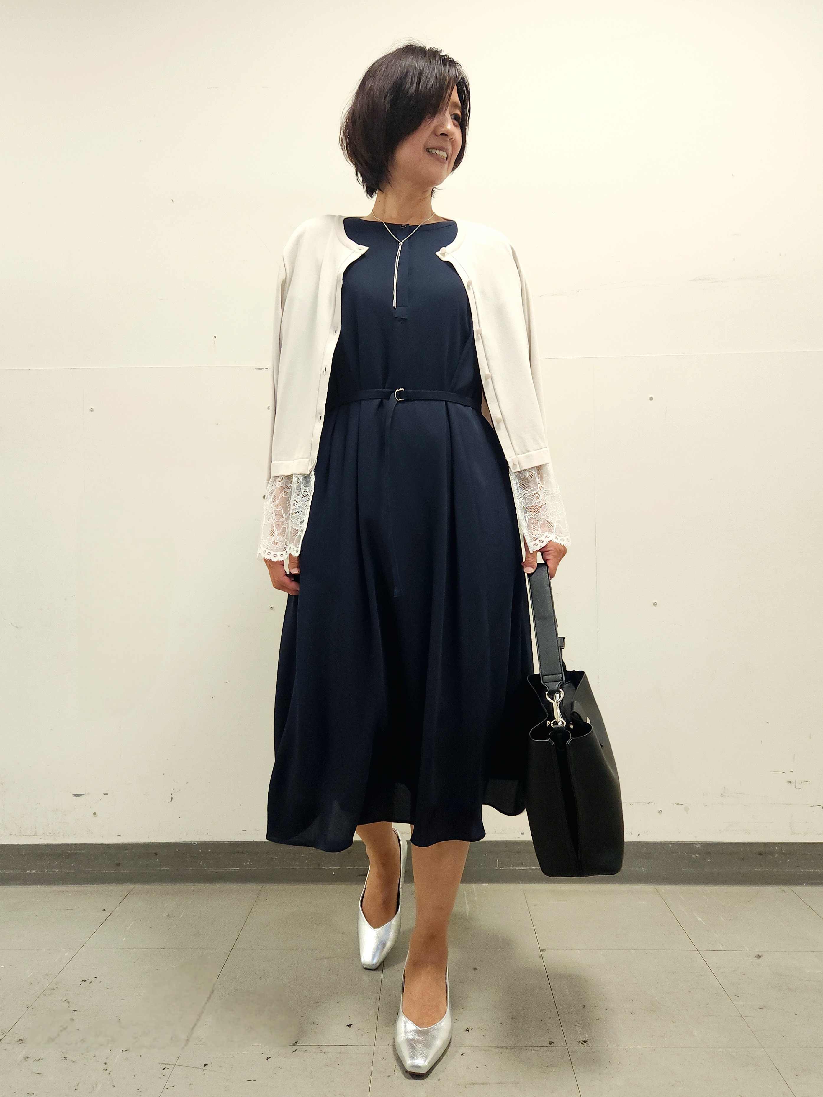 mayumayuさんの「Reflect｜【手洗い可】レースデザインニットカーディガン」を使ったコーディネート