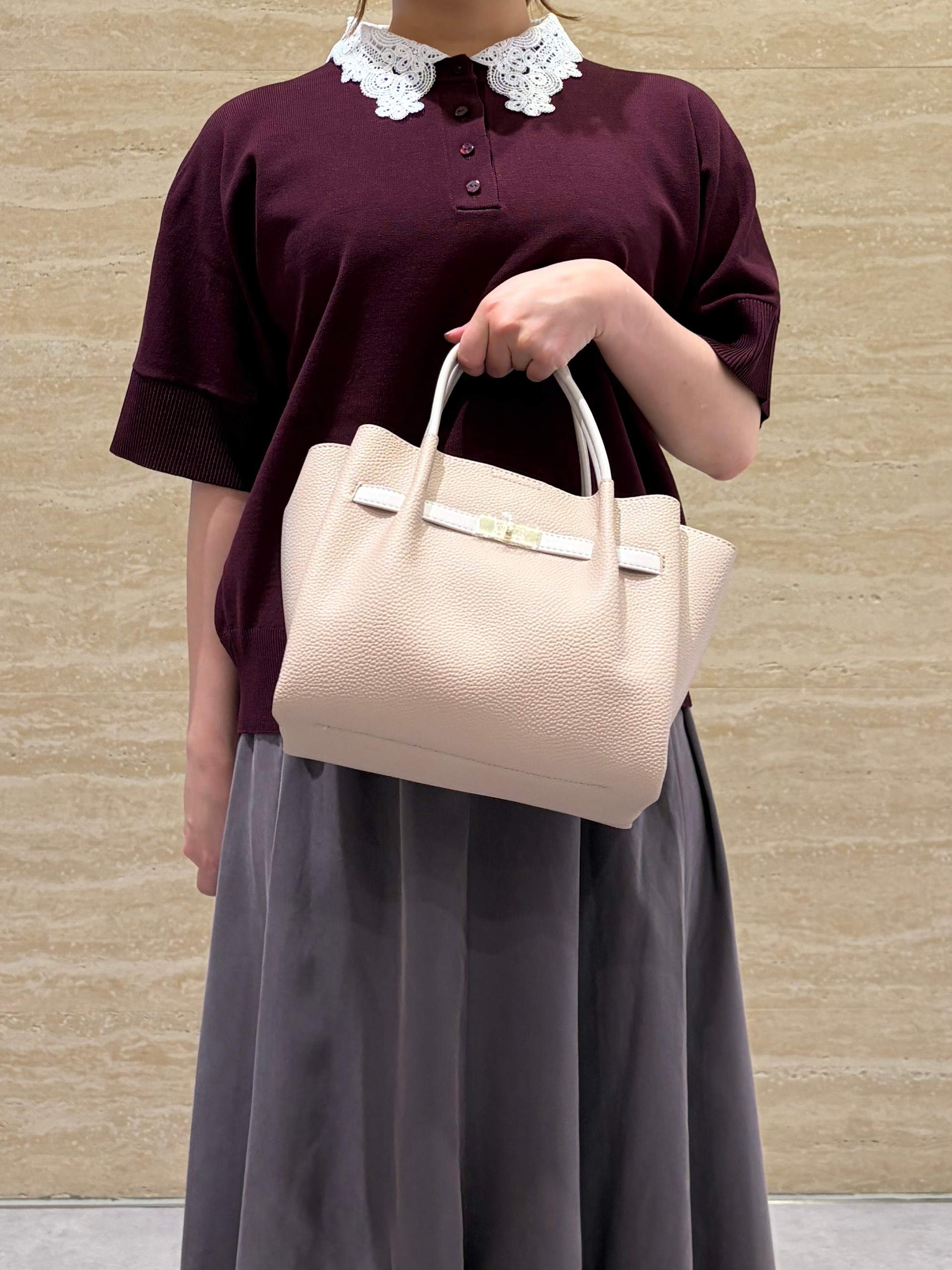 yiさんの「OPAQUE.CLIP｜2WAY衿ドッキングニット《洗濯機OK》」を使ったコーディネート