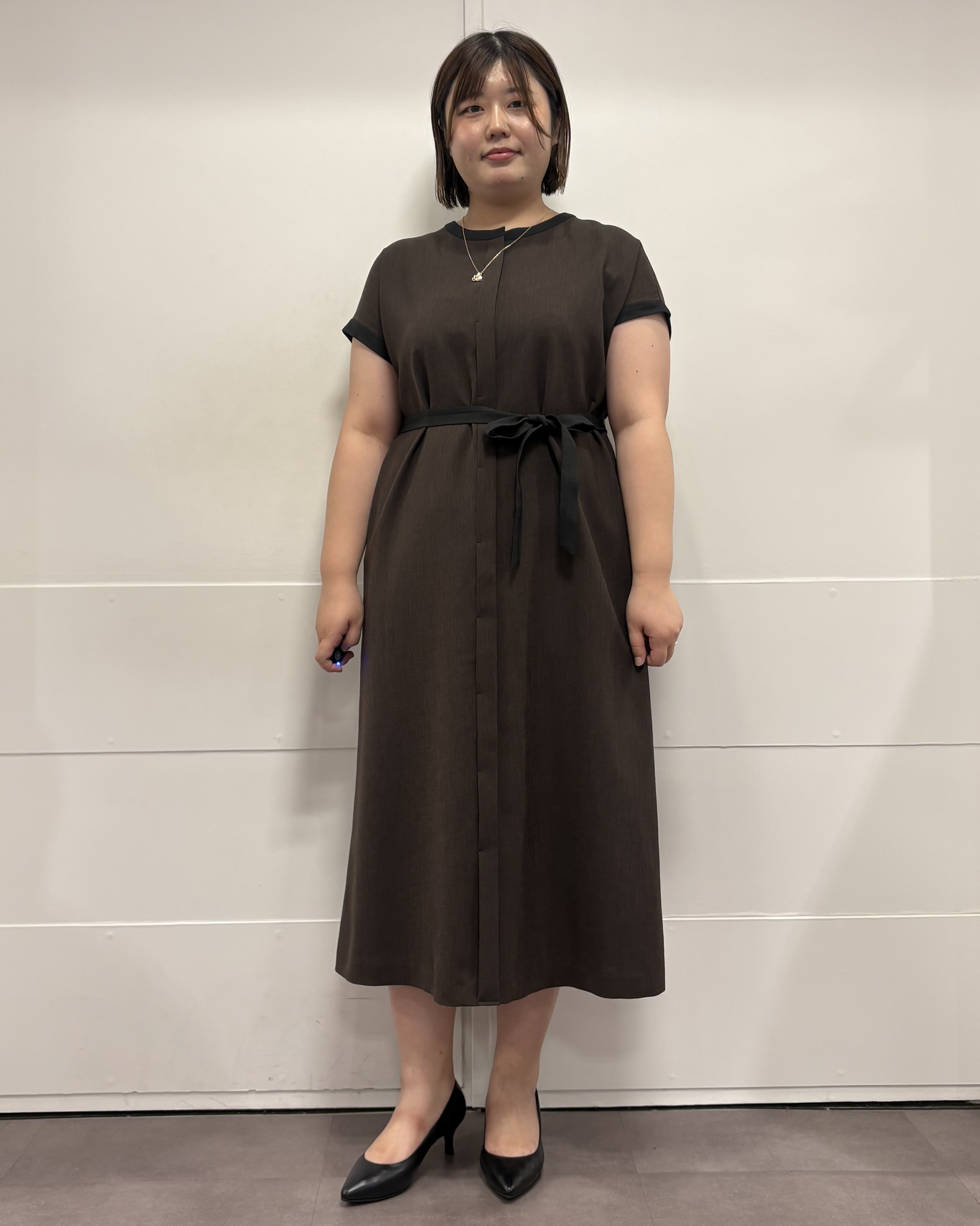 MIさんの「UNTITLED｜【接触冷感/UVカット/イージーケア】配色ラインワンピース」を使ったコーディネート