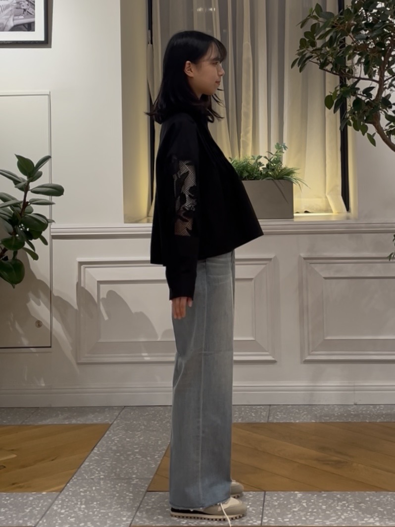 Lilyさんの「DRESSTERIOR｜【着映え】レーススリーブ ピンタック クロップドシャツ」を使ったコーディネート