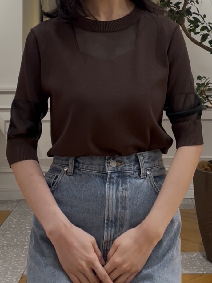 Lilyさんの「DRESSTERIOR｜【日本製】ウォッシャブルシアーニットプルオーバー」を使ったコーディネート