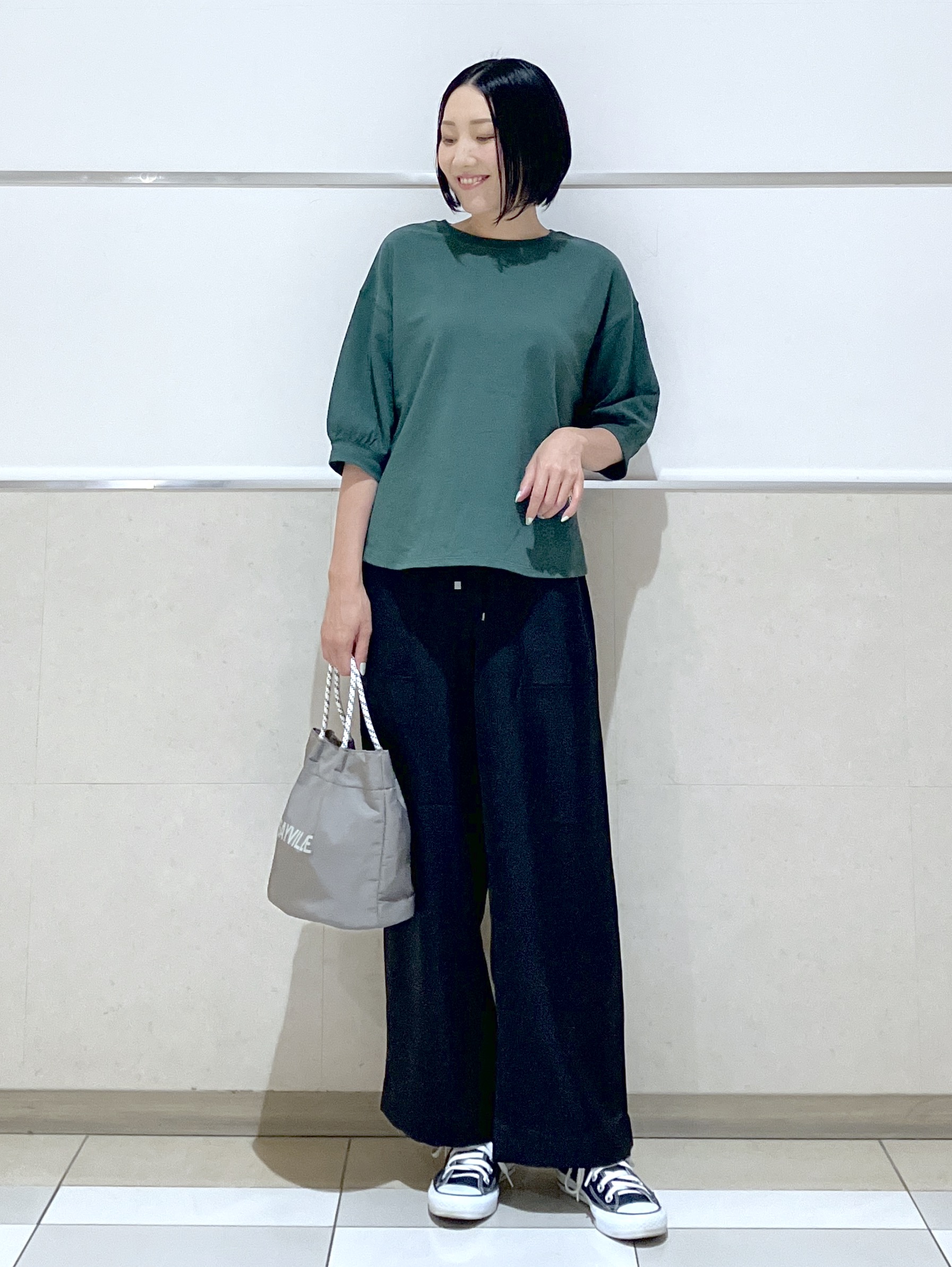 eriko さんの「Dessin｜バックヘンリーカットソー5分袖」を使ったコーディネート