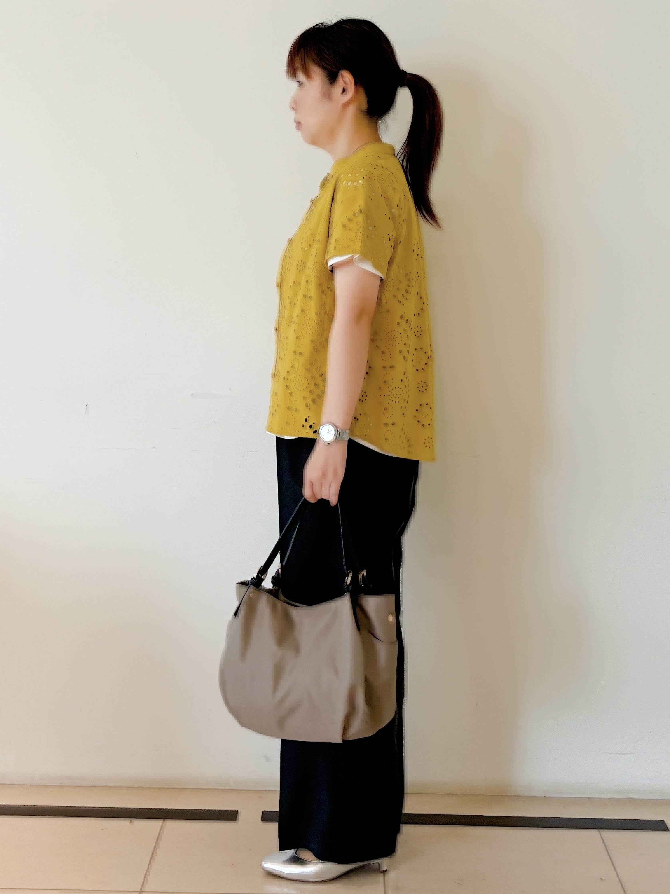 ひーさんの「Reflect｜【通勤◎】カットワーク刺繍レース シャツブラウス」を使ったコーディネート