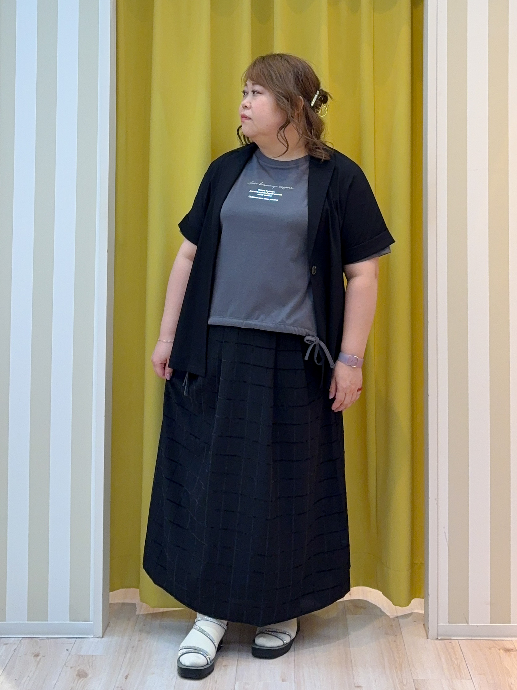 kotoさんさんの「SHOO･LA･RUE｜【高レビュー/洗濯機可/セットアップ可】軽凛(かろりん) ひんやり半袖ジャケット」を使ったコーディネート