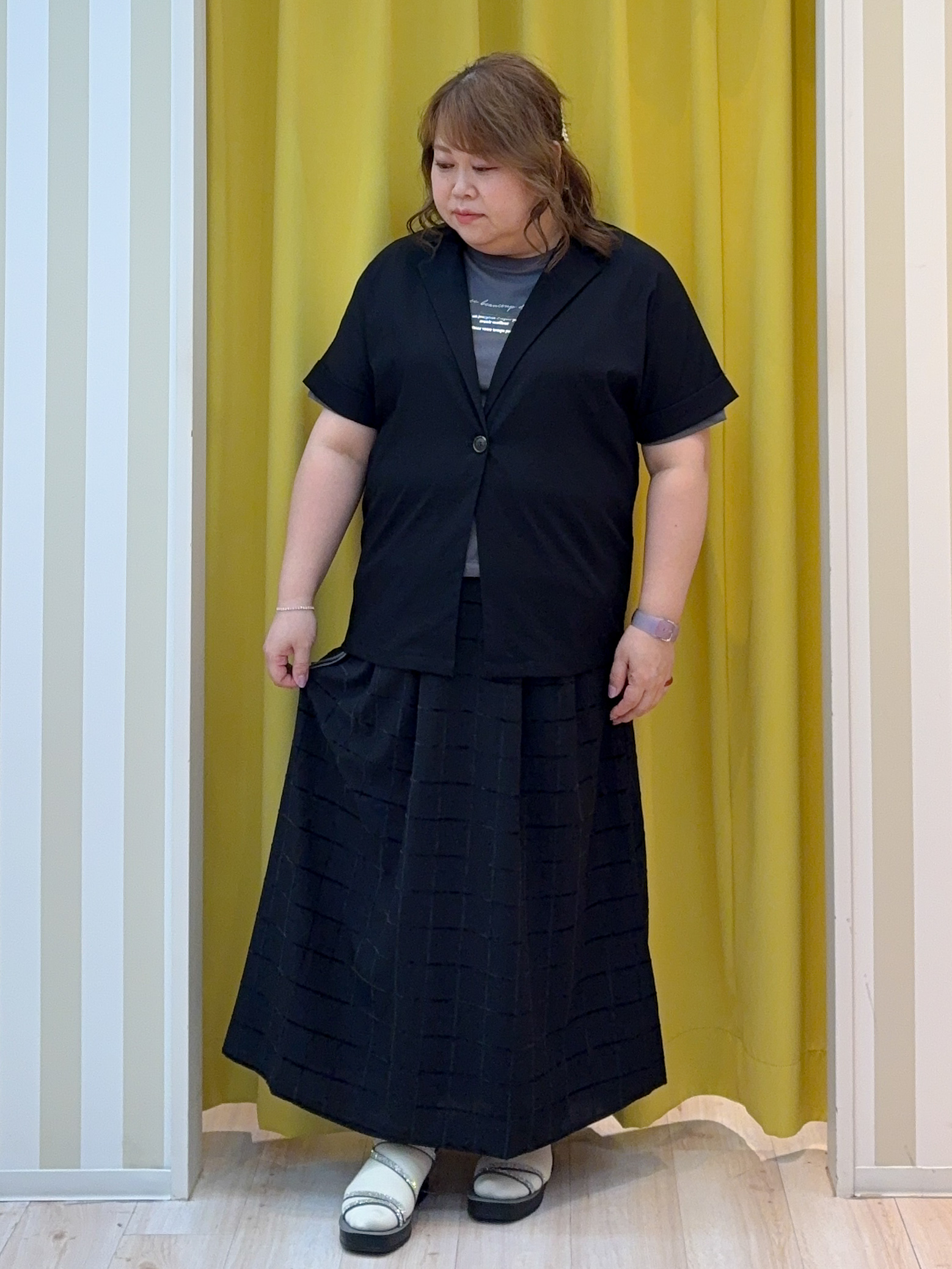 kotoさんさんの「SHOO･LA･RUE｜【高レビュー/洗濯機可/セットアップ可】軽凛(かろりん) ひんやり半袖ジャケット」を使ったコーディネート