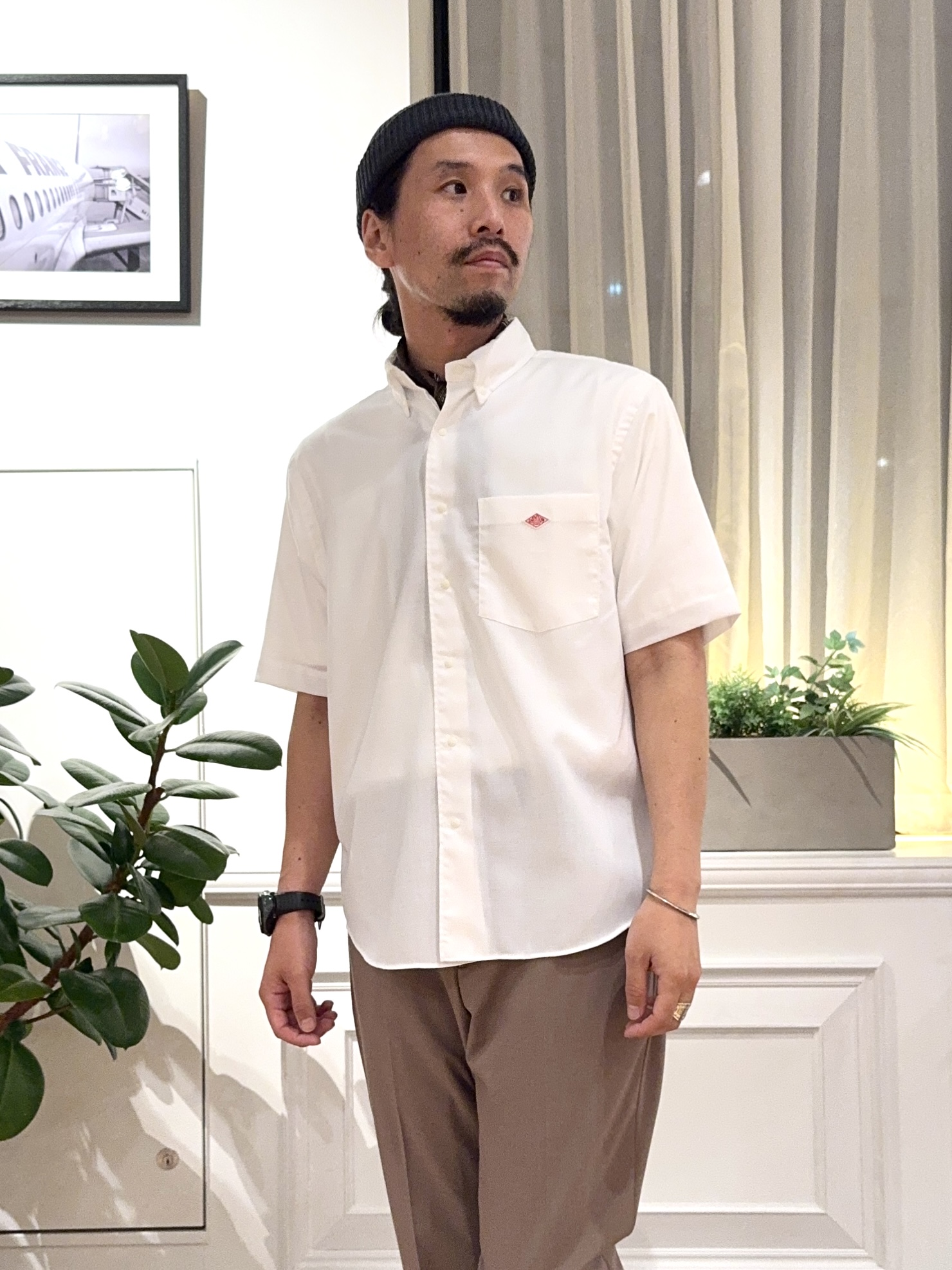 kawarataniさんの「DRESSTERIOR｜DANTON（ダントン）ドットボタン ボタンダウンシャツ ショートスリーブ」を使ったコーディネート
