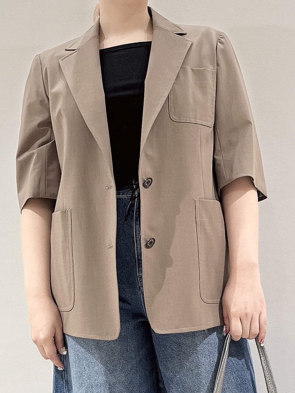 なかもとあきさんの「DRESSTERIOR｜【接触冷感/セットアップ可】 2WAYストレッチスリークオータージャケット」を使ったコーディネート