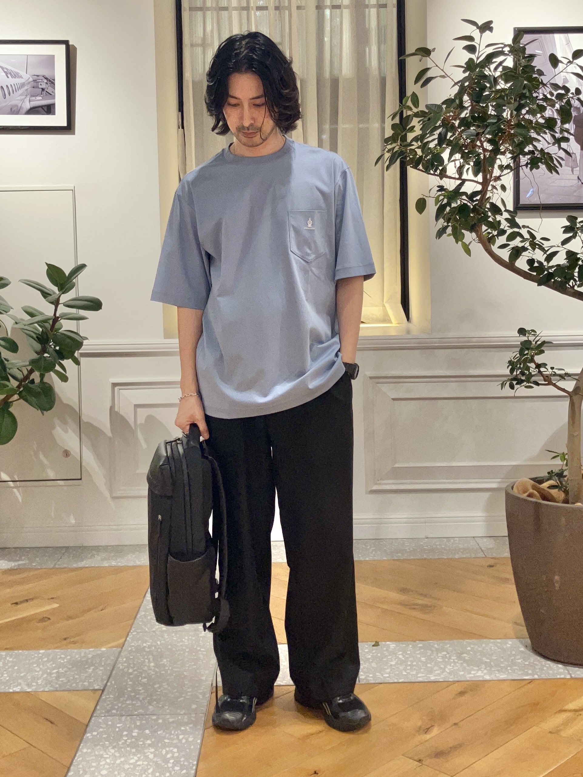 junyaさんの「DRESSTERIOR｜【接触冷感／抗菌防臭／消臭】ICE CLEAR COTTON オーバーフィットTシャツ」を使ったコーディネート