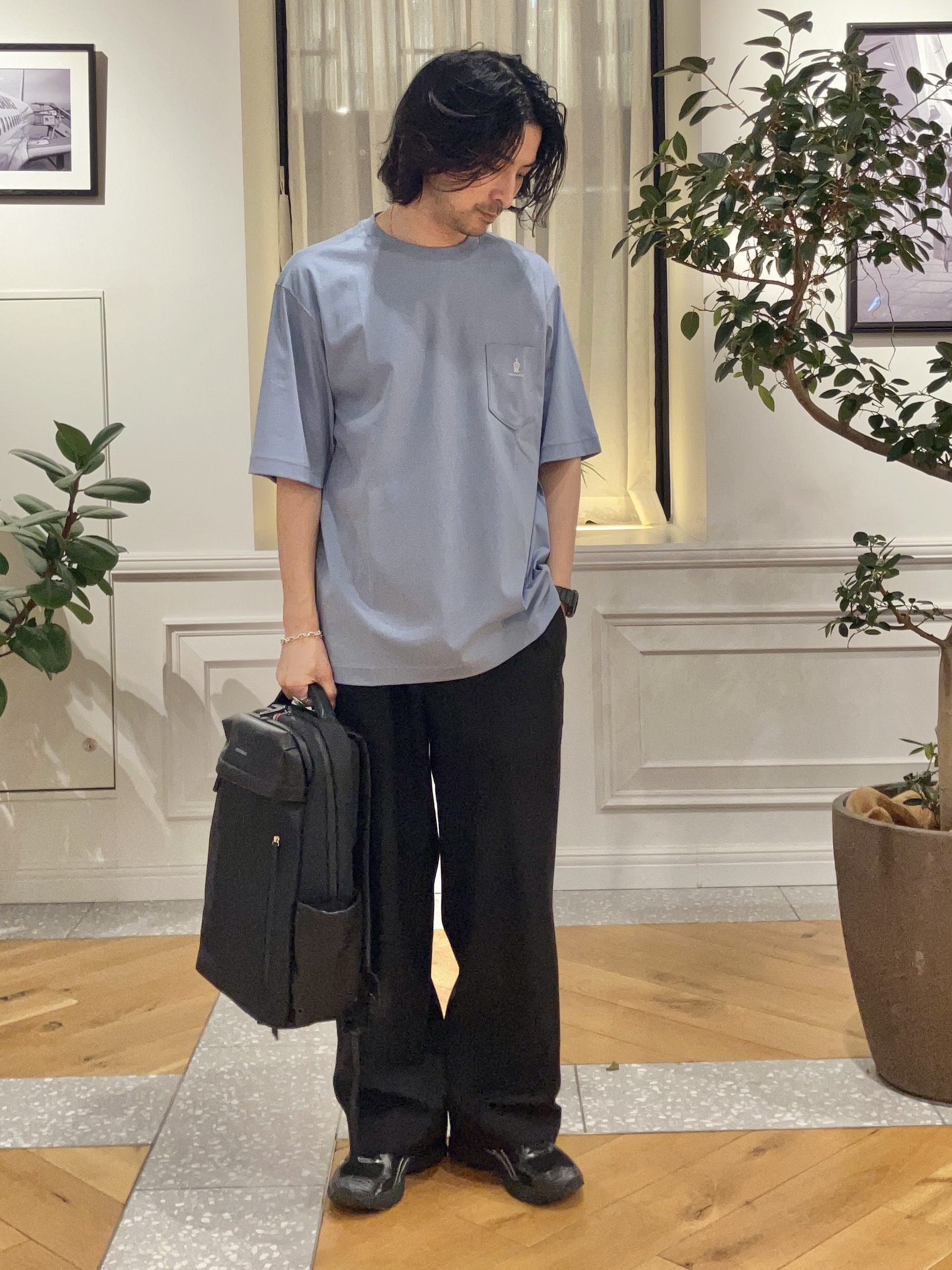junyaさんの「DRESSTERIOR｜【接触冷感／抗菌防臭／消臭】ICE CLEAR COTTON オーバーフィットTシャツ」を使ったコーディネート