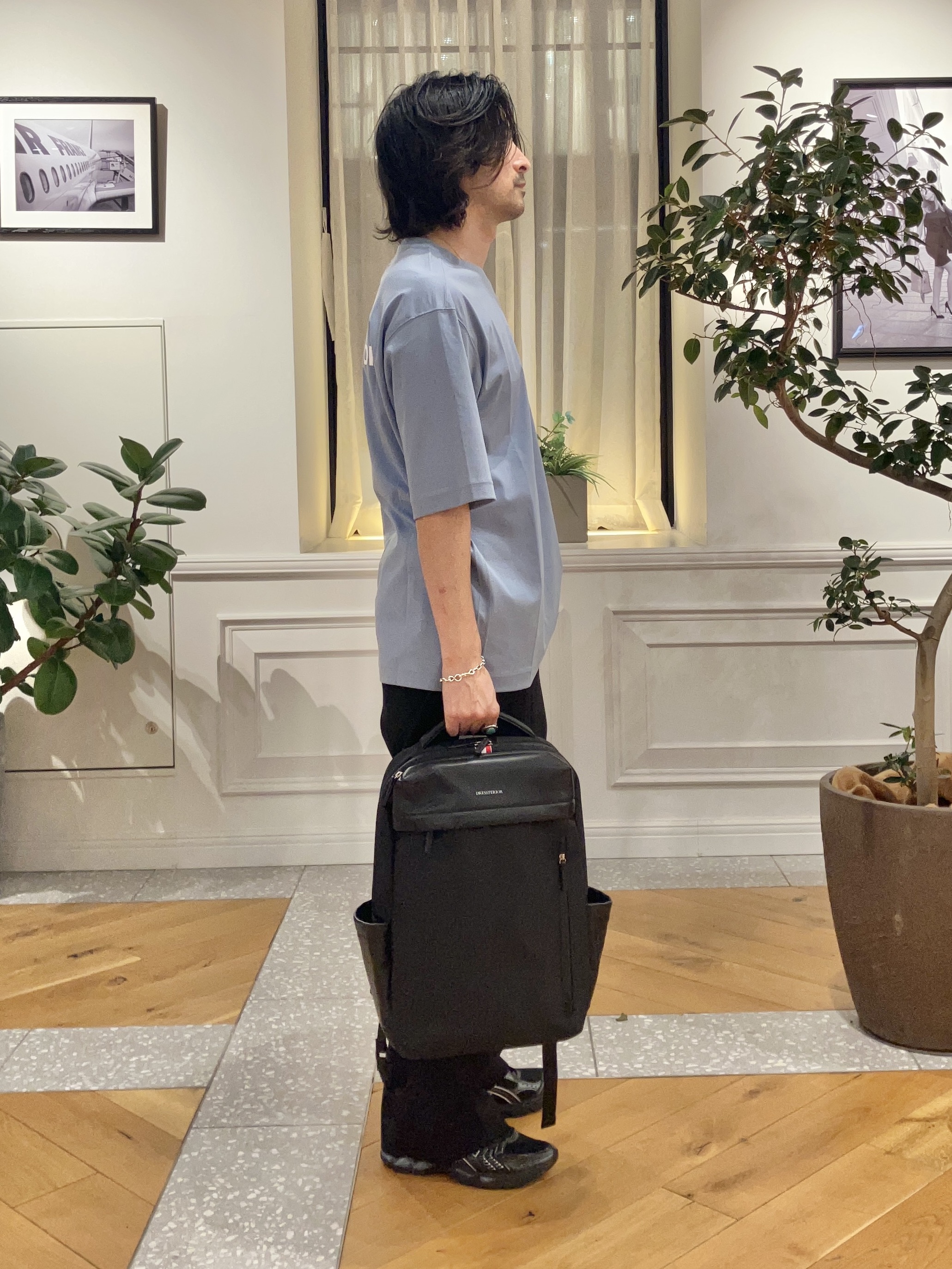 junyaさんの「DRESSTERIOR｜【接触冷感／抗菌防臭／消臭】ICE CLEAR COTTON オーバーフィットTシャツ」を使ったコーディネート
