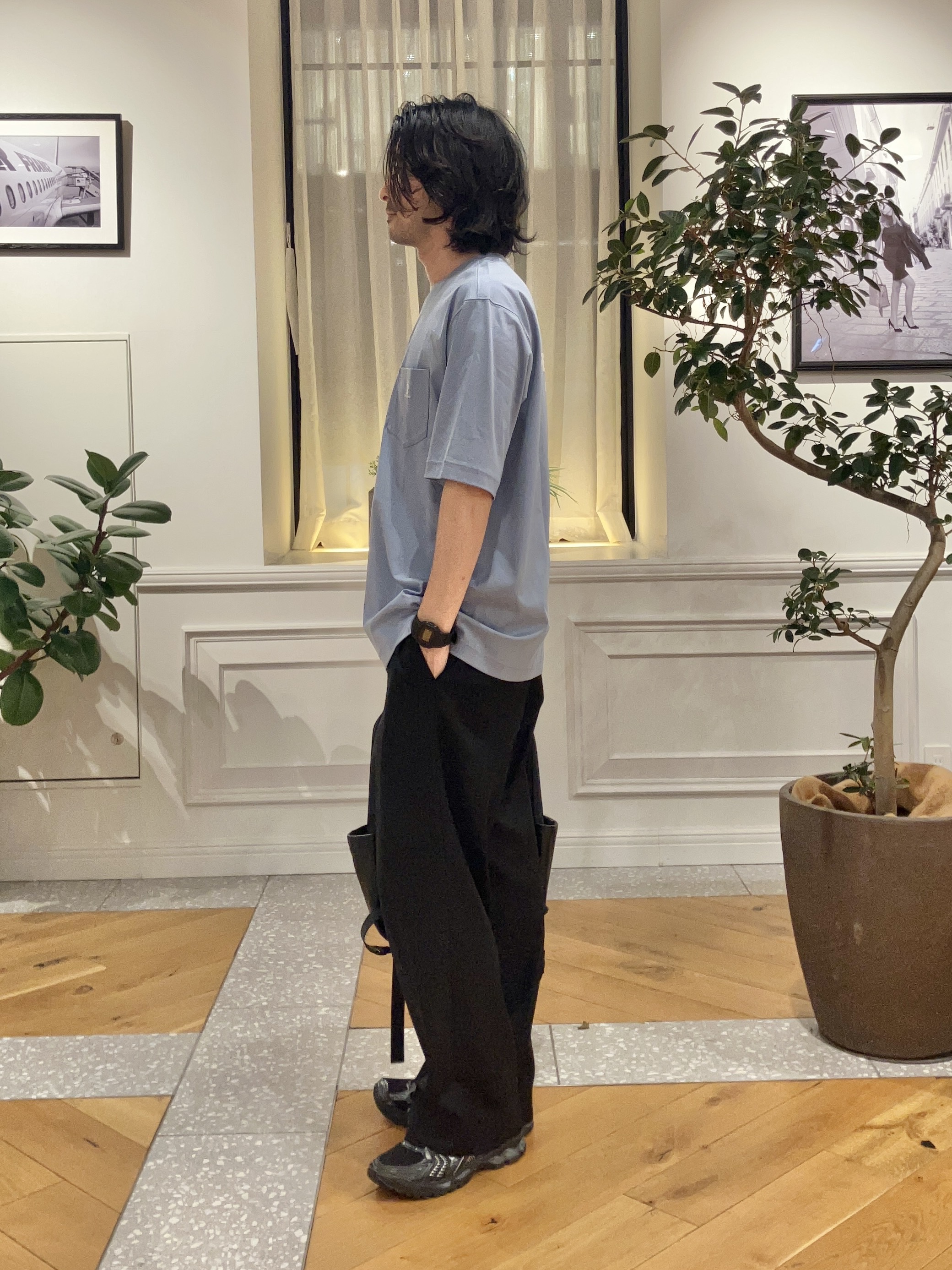 junyaさんの「DRESSTERIOR｜【接触冷感／抗菌防臭／消臭】ICE CLEAR COTTON オーバーフィットTシャツ」を使ったコーディネート
