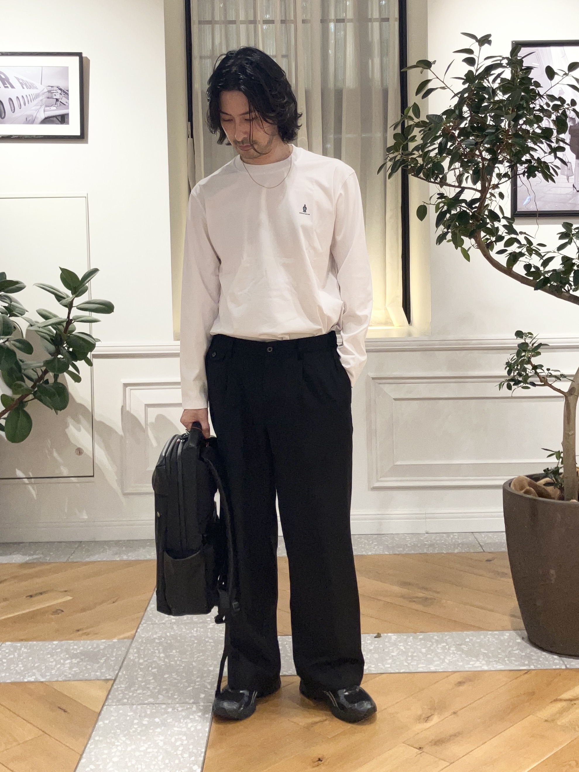 junyaさんの「DRESSTERIOR｜【接触冷感/UVカット/抗菌防臭/しわ防止】クールデオドラント ロングTシャツ」を使ったコーディネート