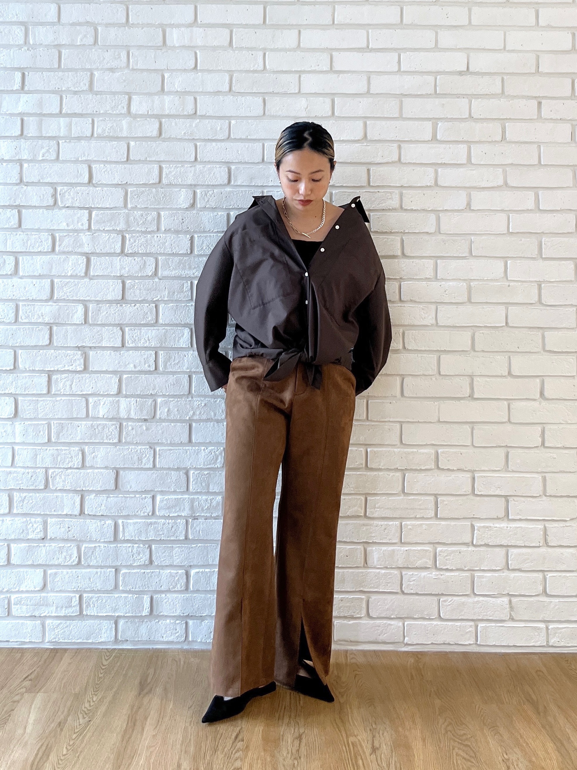 Harukaさんの「INDIVI｜タイムレスフォルムシャツ」を使ったコーディネート