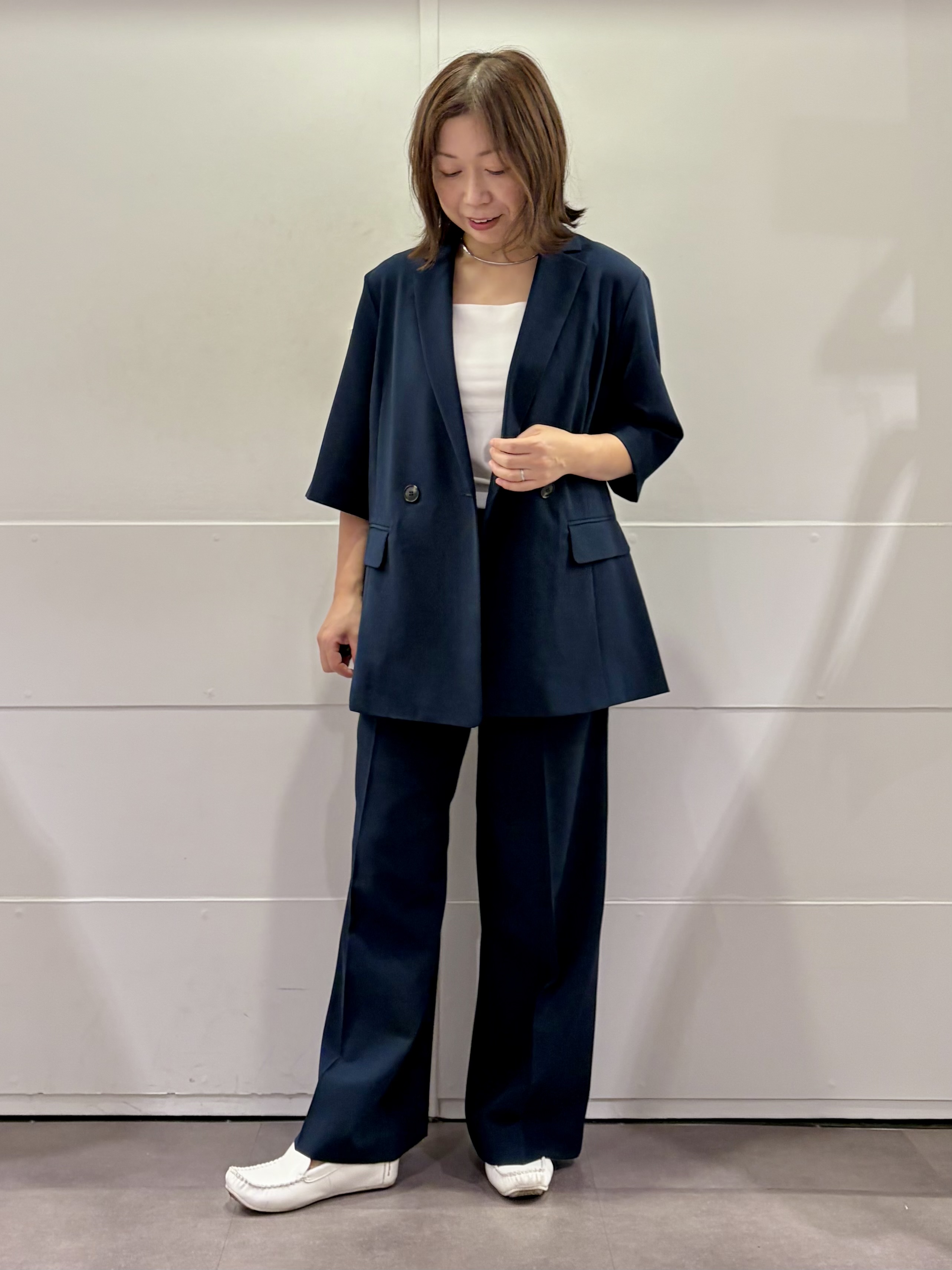 TOKOさんの「UNTITLED｜【セットアップ可/UVカット/通気性】エアリークール半袖ジャケット」を使ったコーディネート