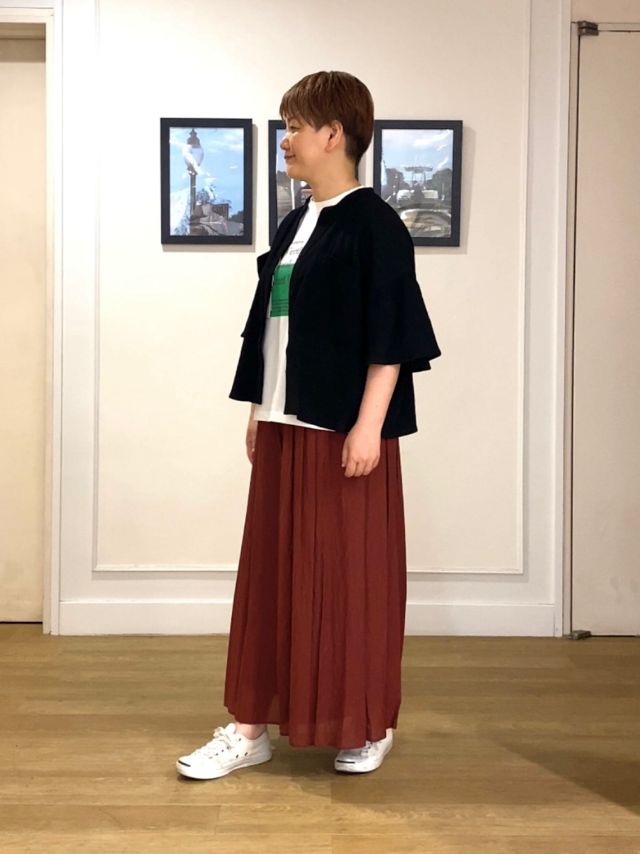 Hiroさんの「Dessin｜フレアスリーブ スキッパーブラウス」を使ったコーディネート