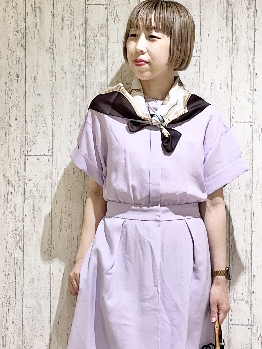 Hana...eさんの「index｜【接触冷感／吸水速乾】リネンライク シャツワンピース《洗濯機OK》」を使ったコーディネート