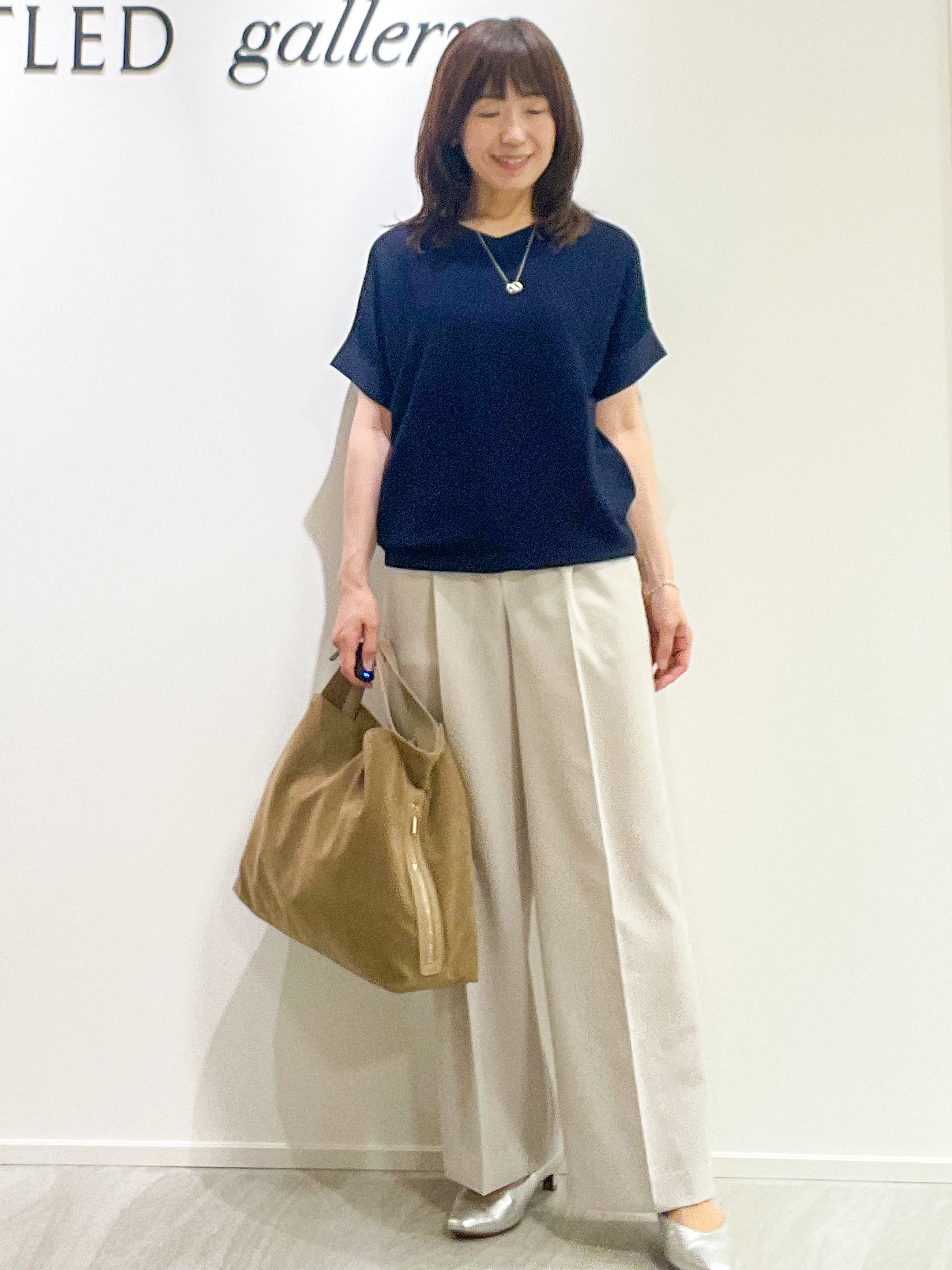 めいさんの「UNTITLED｜【11色展開/体型カバー】前後2WAYフレンチスリーブニット」を使ったコーディネート
