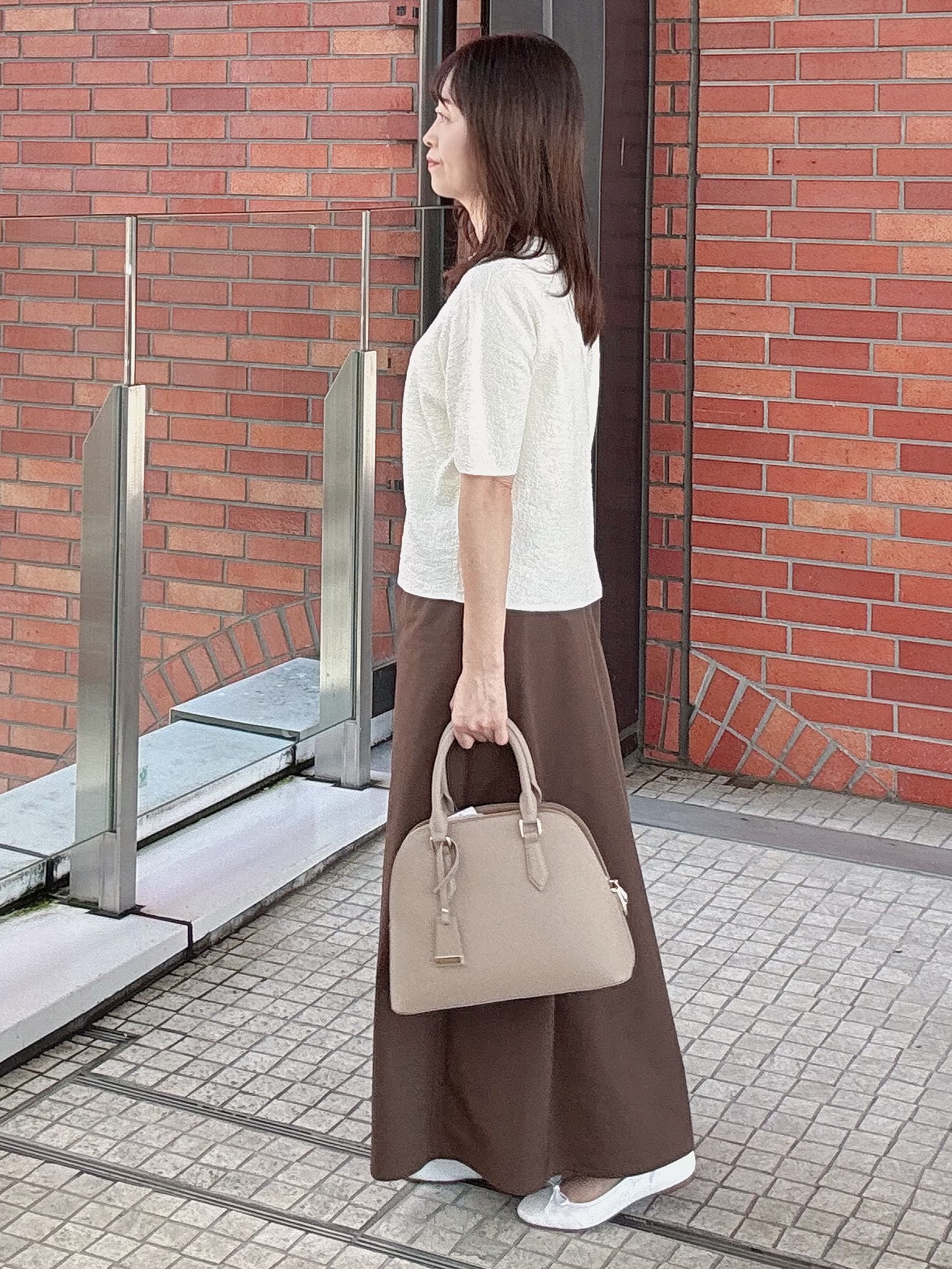 makiさんの「UNTITLED｜【セットアップ可】ドライタッチニットプルオーバー」を使ったコーディネート