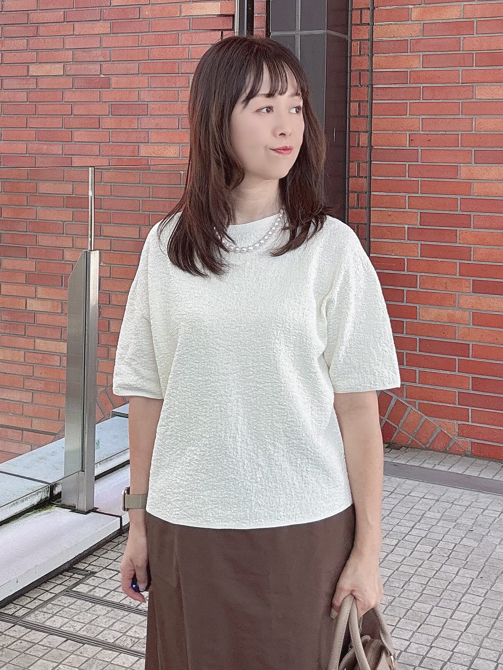 makiさんの「UNTITLED｜【セットアップ可】ドライタッチニットプルオーバー」を使ったコーディネート