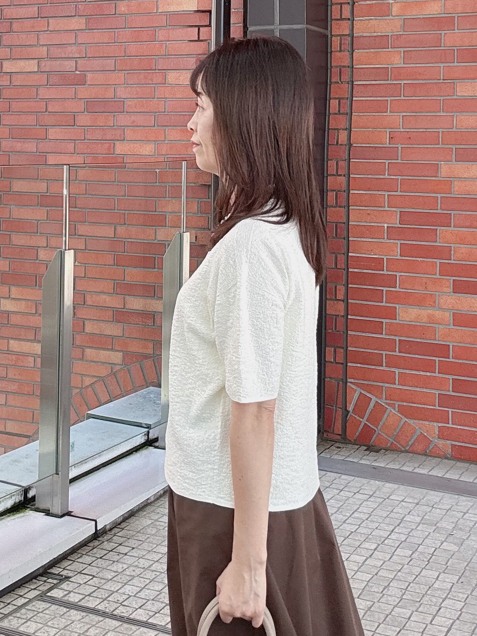 makiさんの「UNTITLED｜【セットアップ可】ドライタッチニットプルオーバー」を使ったコーディネート