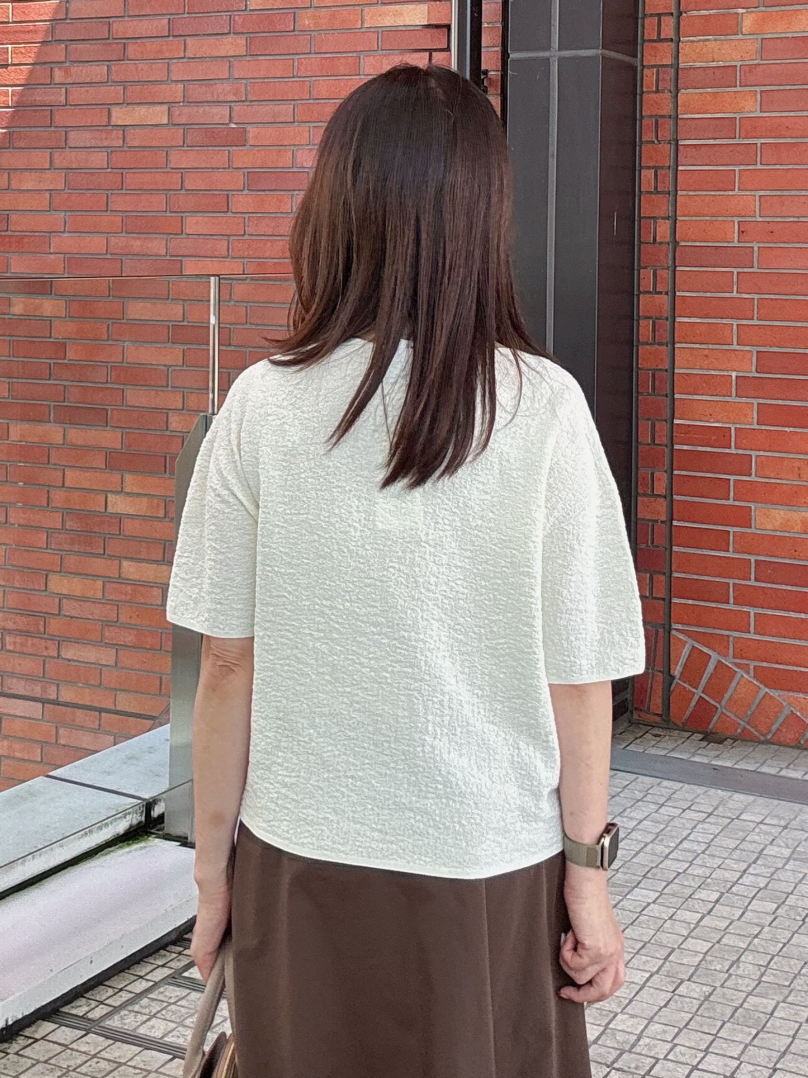 makiさんの「UNTITLED｜【セットアップ可】ドライタッチニットプルオーバー」を使ったコーディネート