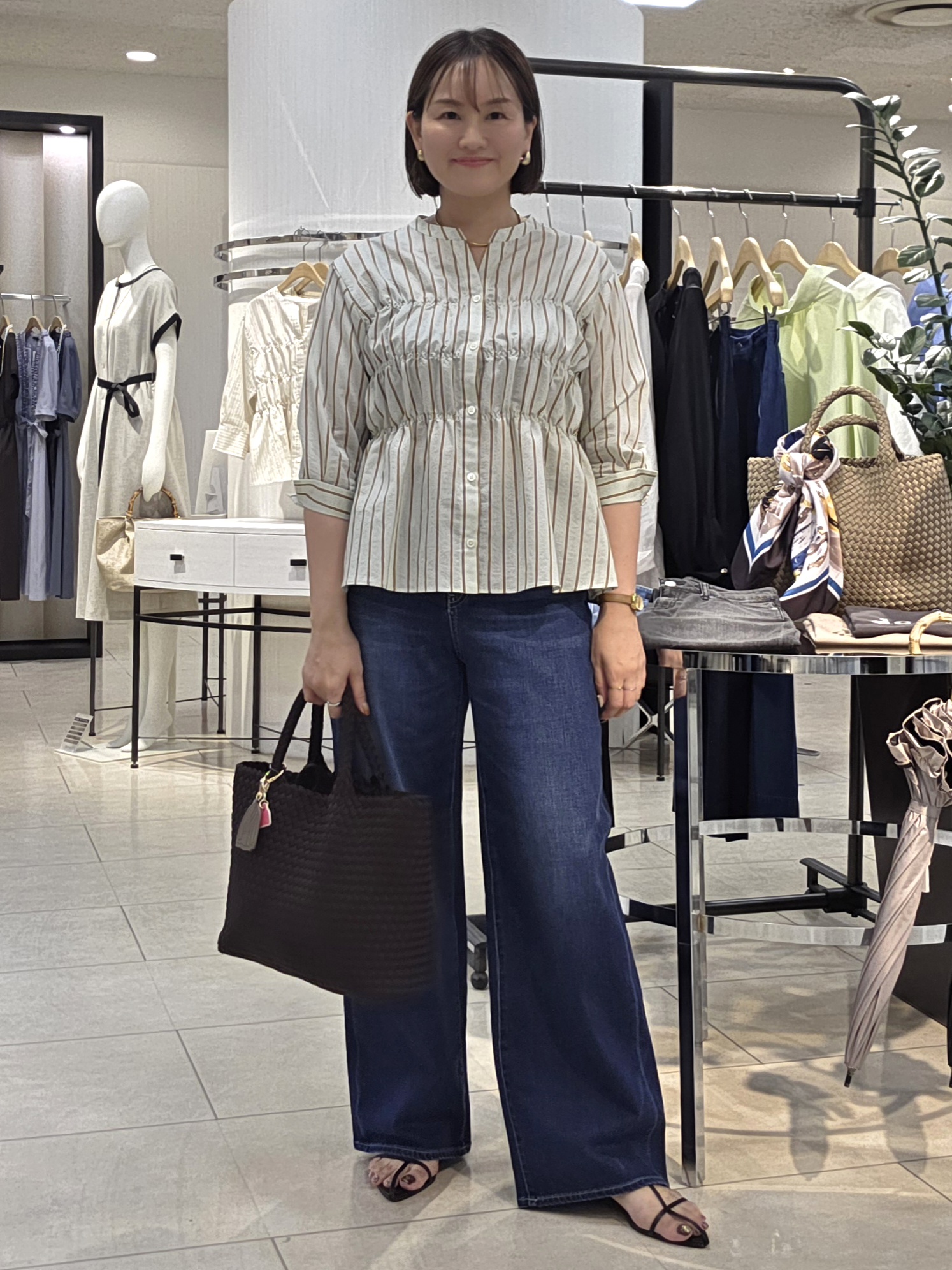 naokoさんの「UNTITLED｜ストライプシャーリングブラウス」を使ったコーディネート