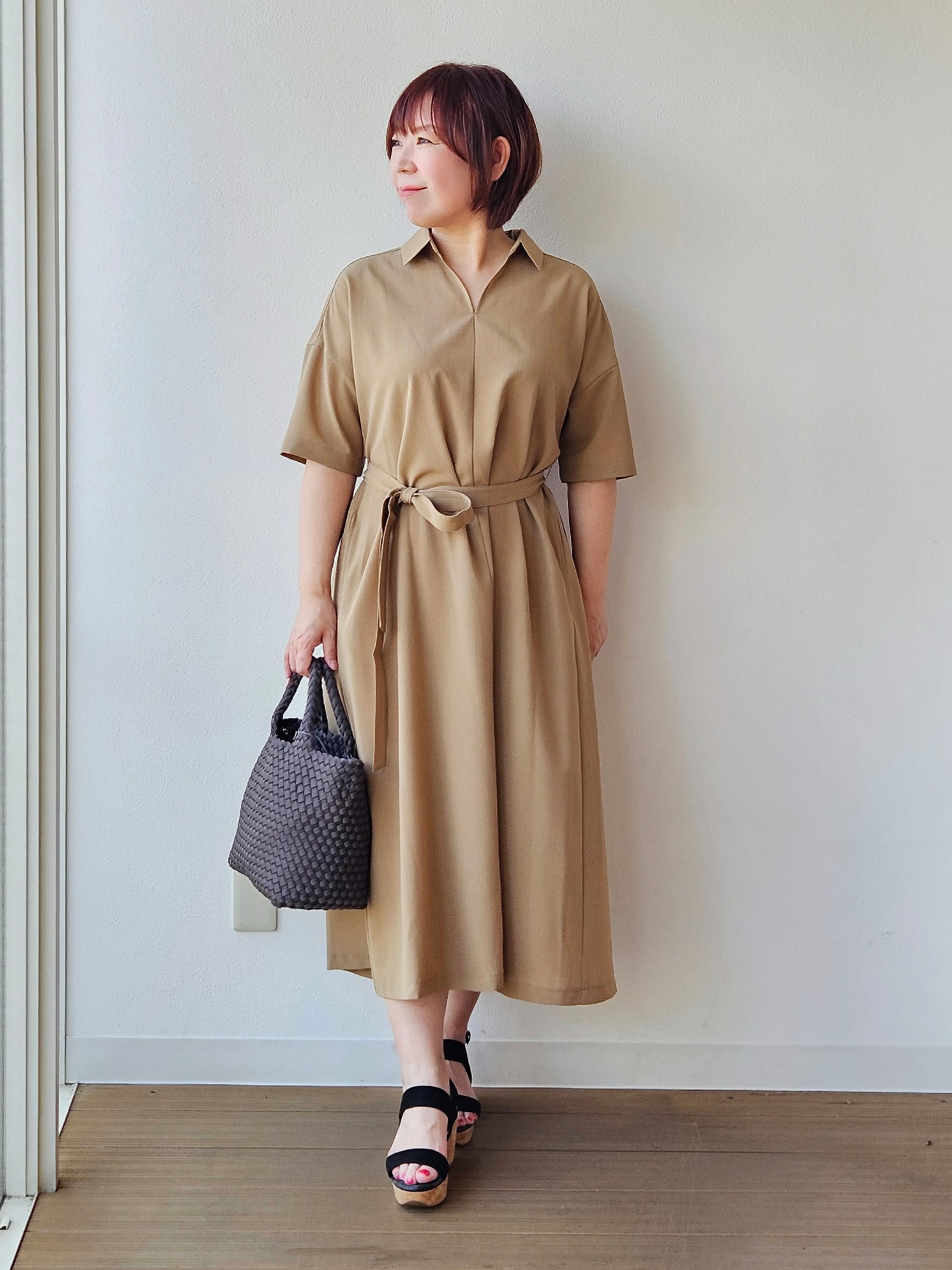 やじまさんの「UNTITLED｜【UVカット/接触冷感/通気性】エアリークールワンピース」を使ったコーディネート