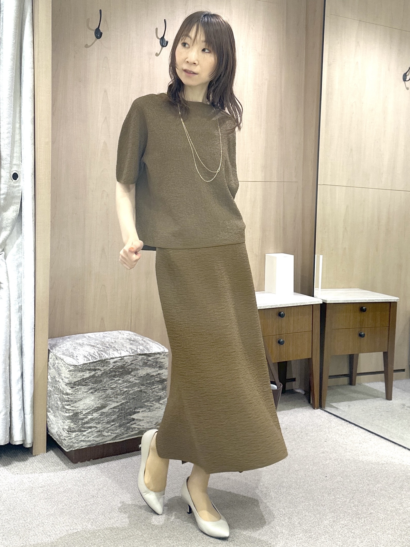 Miwaさんの「UNTITLED｜【セットアップ可】ドライタッチニットプルオーバー」を使ったコーディネート
