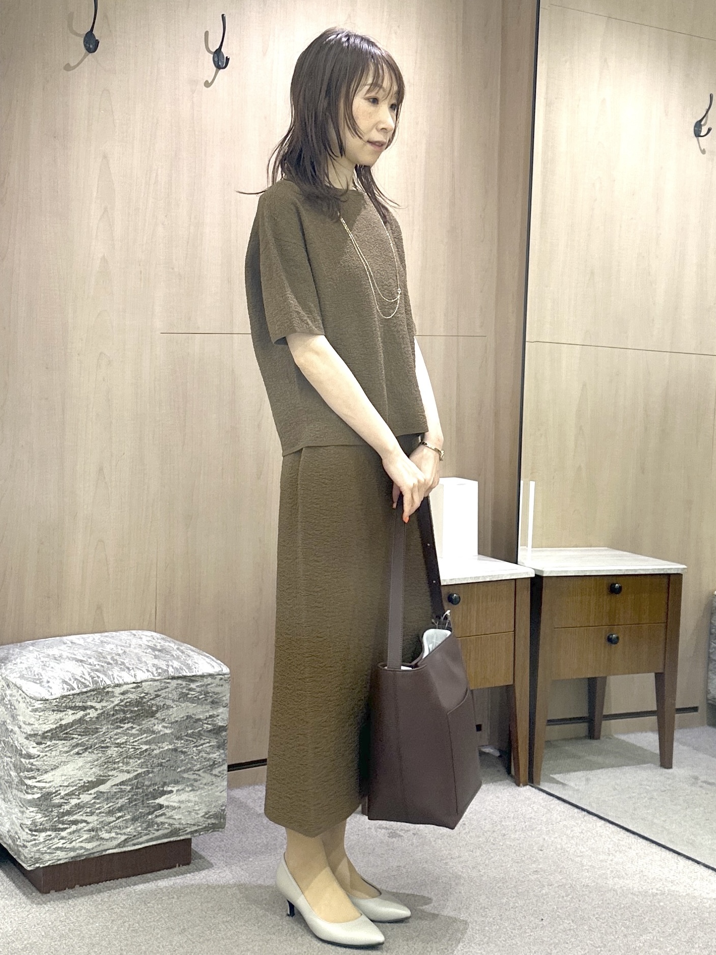Miwaさんの「UNTITLED｜【セットアップ可】ドライタッチニットプルオーバー」を使ったコーディネート
