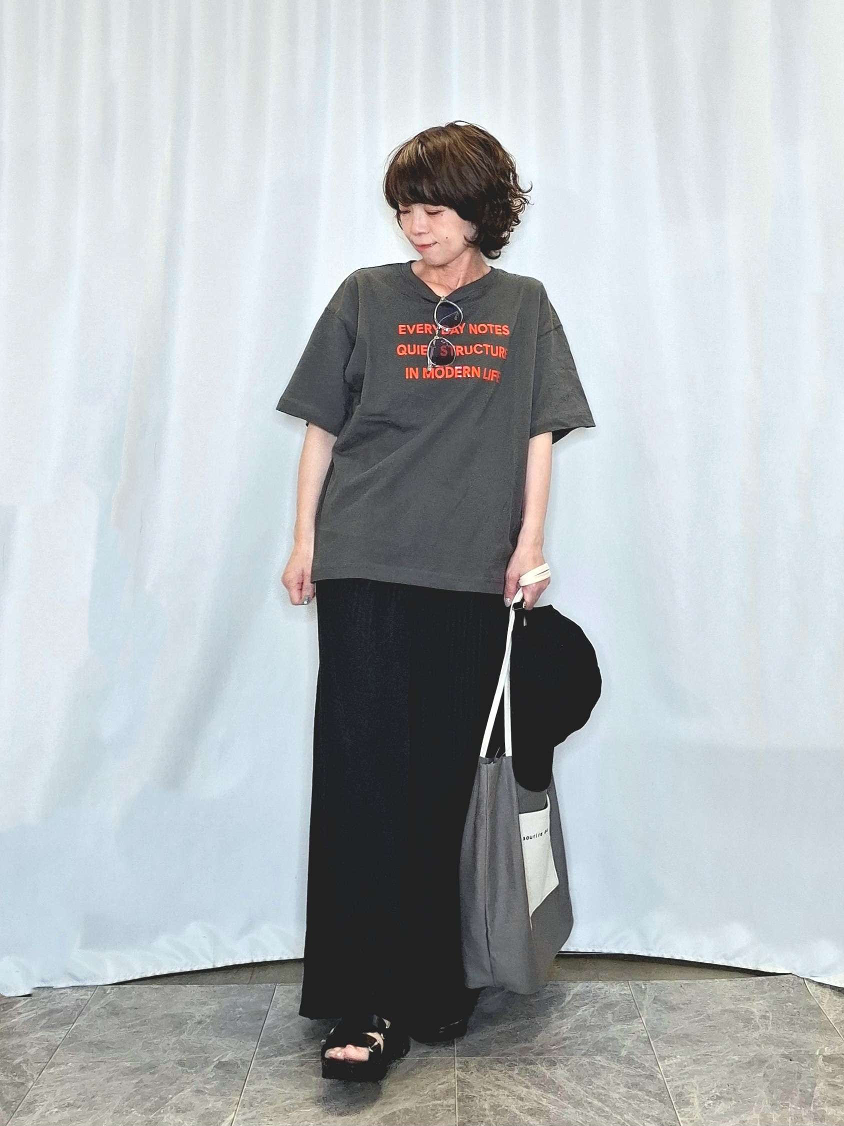 ぬーさんの「SHOO･LA･RUE｜【S-LL/洗濯機可】抜け感たっぷり 程よい透け感のポケット付きシャツ」を使ったコーディネート