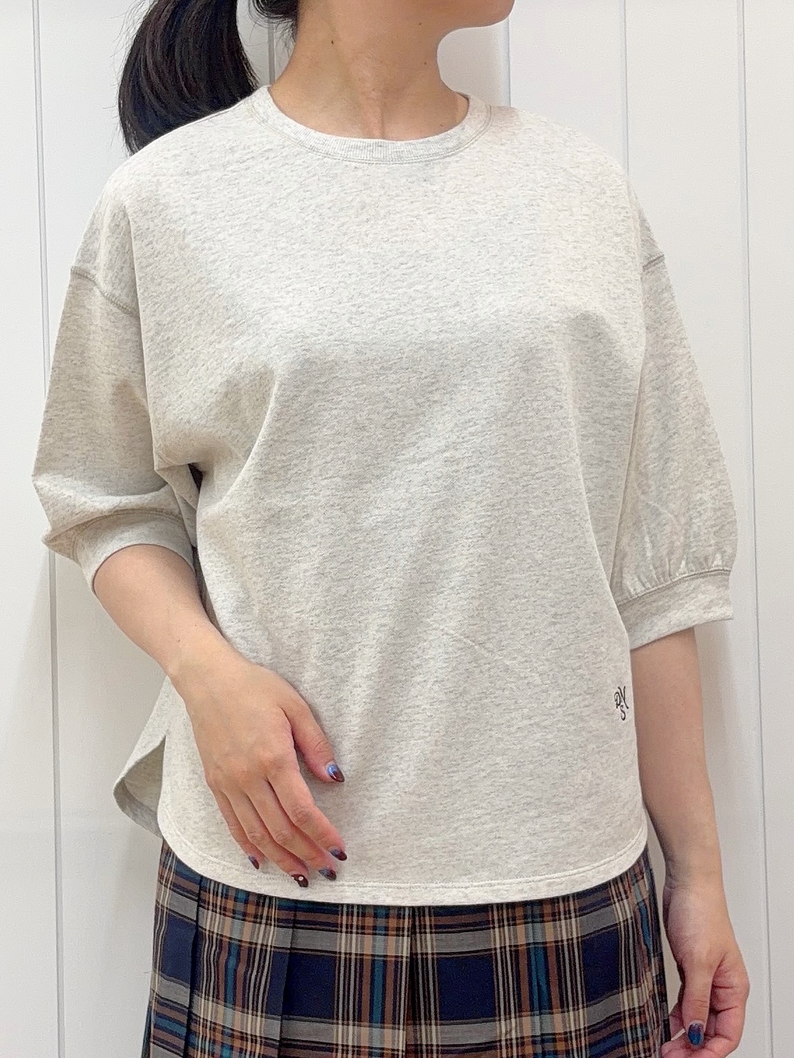 Mayaさんの「Dessin｜バックヘンリーカットソー5分袖」を使ったコーディネート